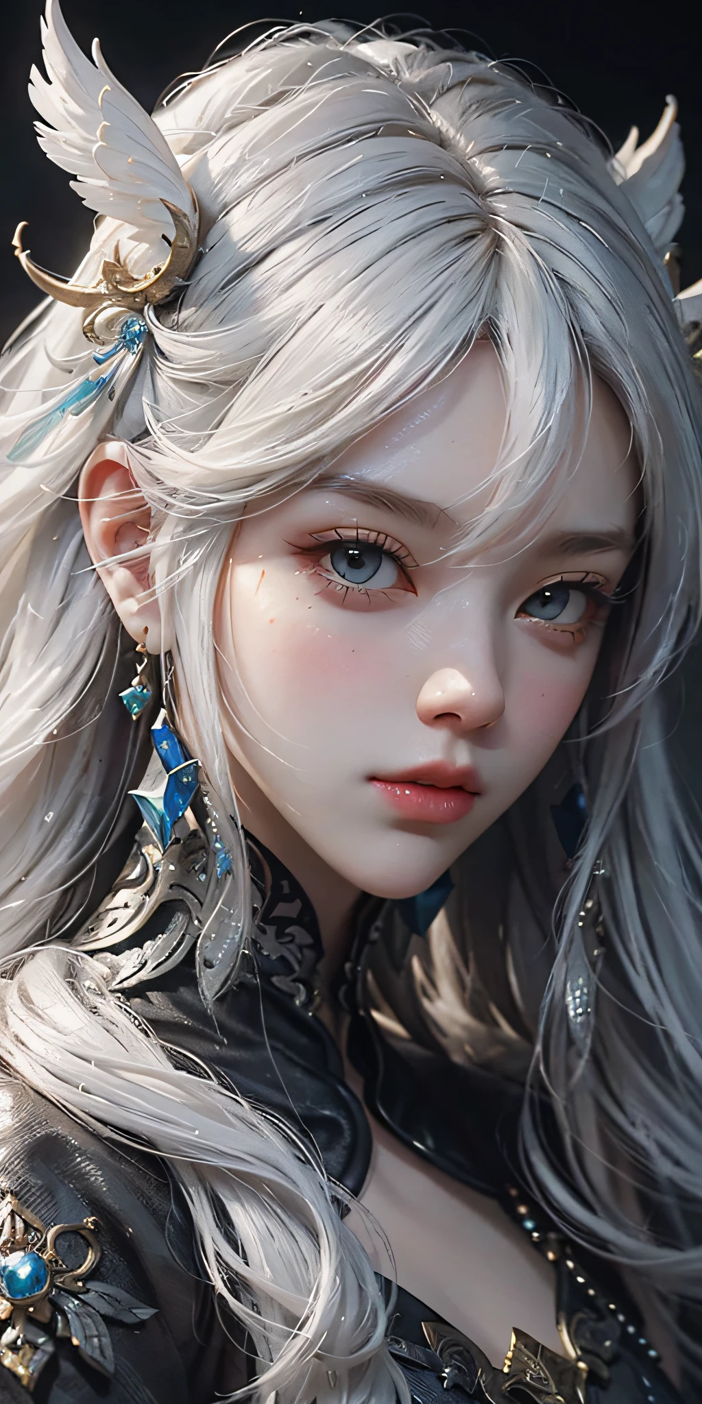 a close up of a woman with white hair and a white mask, beautiful character painting, guweiz, artwork in the style of guweiz, white haired deity, by Yang J, epic exquisite character art, stunning character art, by Fan Qi, by Wuzhun Shifan, guweiz on pixiv artstation