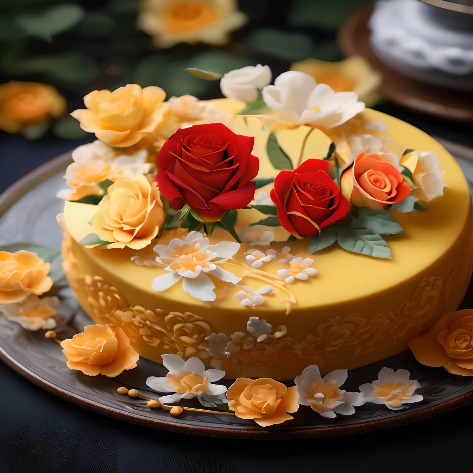 A bright red rose,Princess Snow White,