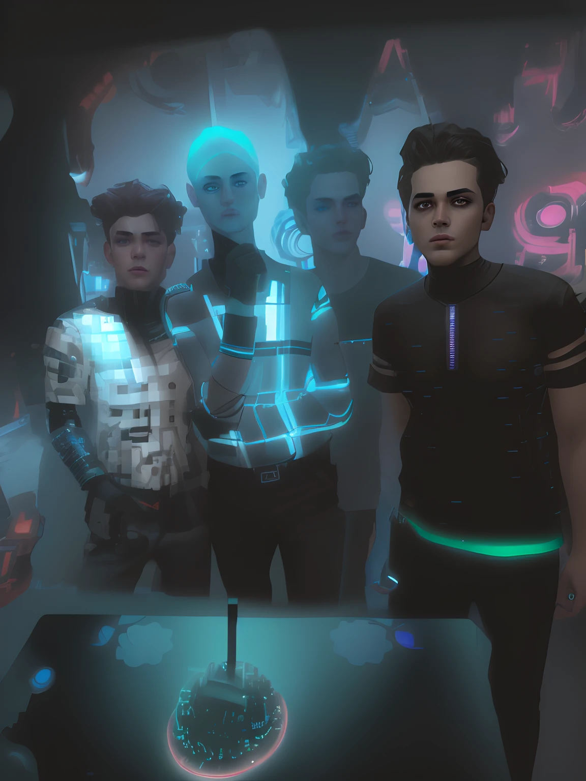 Change background cyberpunk handsome boy, realistic face, 8k, ultra realistic,