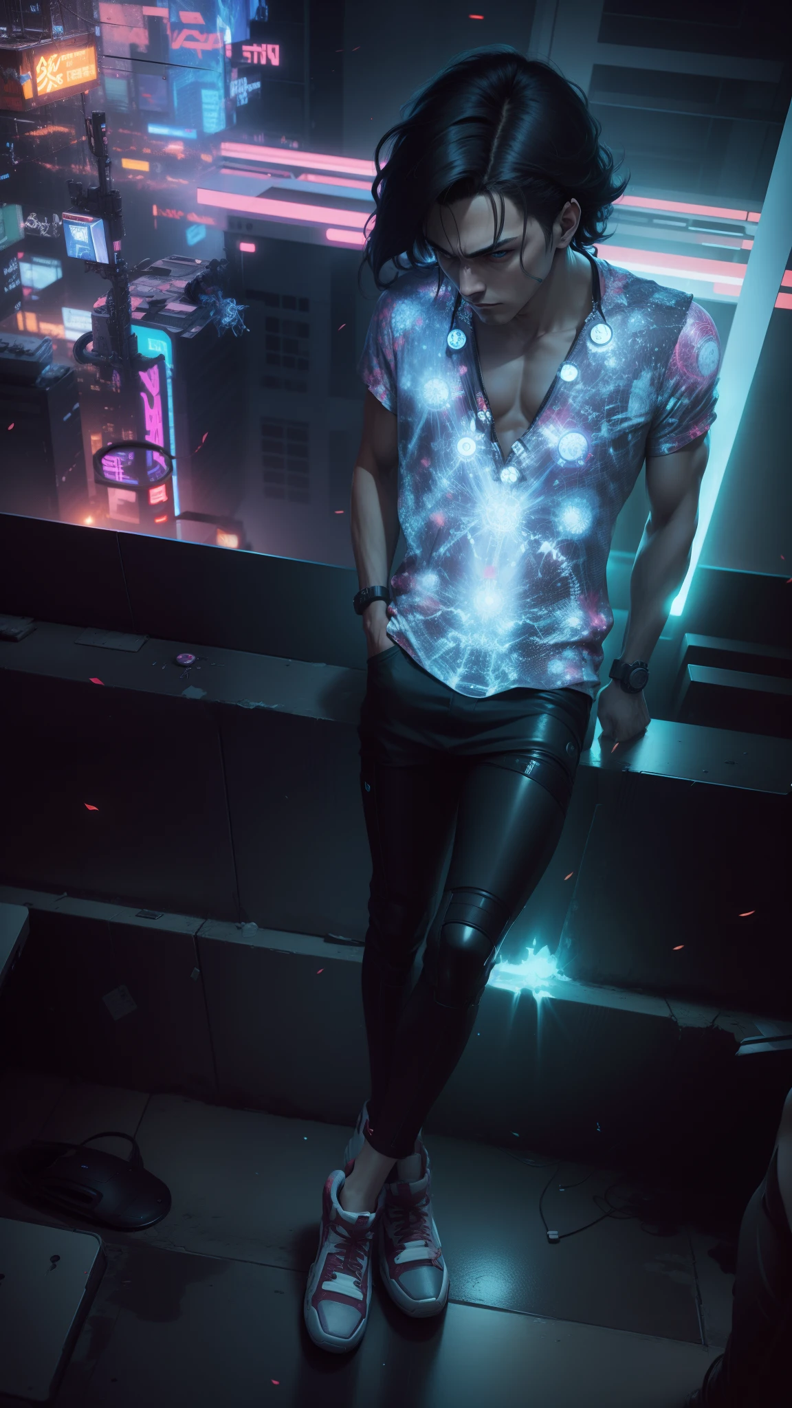 Anime,cyberpunk,man,realism