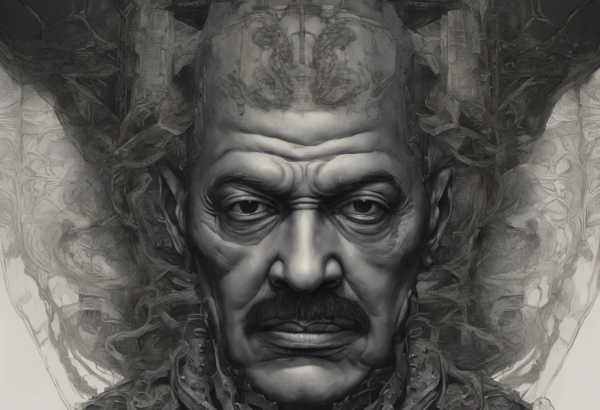 sri lankan former president mahinda rajapaksha, mahinda rajapaksha face, thick mustache, (body horror:1.4), (biomachine:1.3), (bloody:1.2), living being, (colorful:1.2), Hans Giger, many hands, (zentangle:1.2),bright yellow eyes, evil smile,
oil on matte canvas, sharp details intricate, highly detailed, digital painting, rich color, smooth, sharp focus, illustration, Unreal Engine 5, 8K, art by artgerm and greg rutkowski and alphonse mucha
(masterpiece,detailed,highres:1.2),
