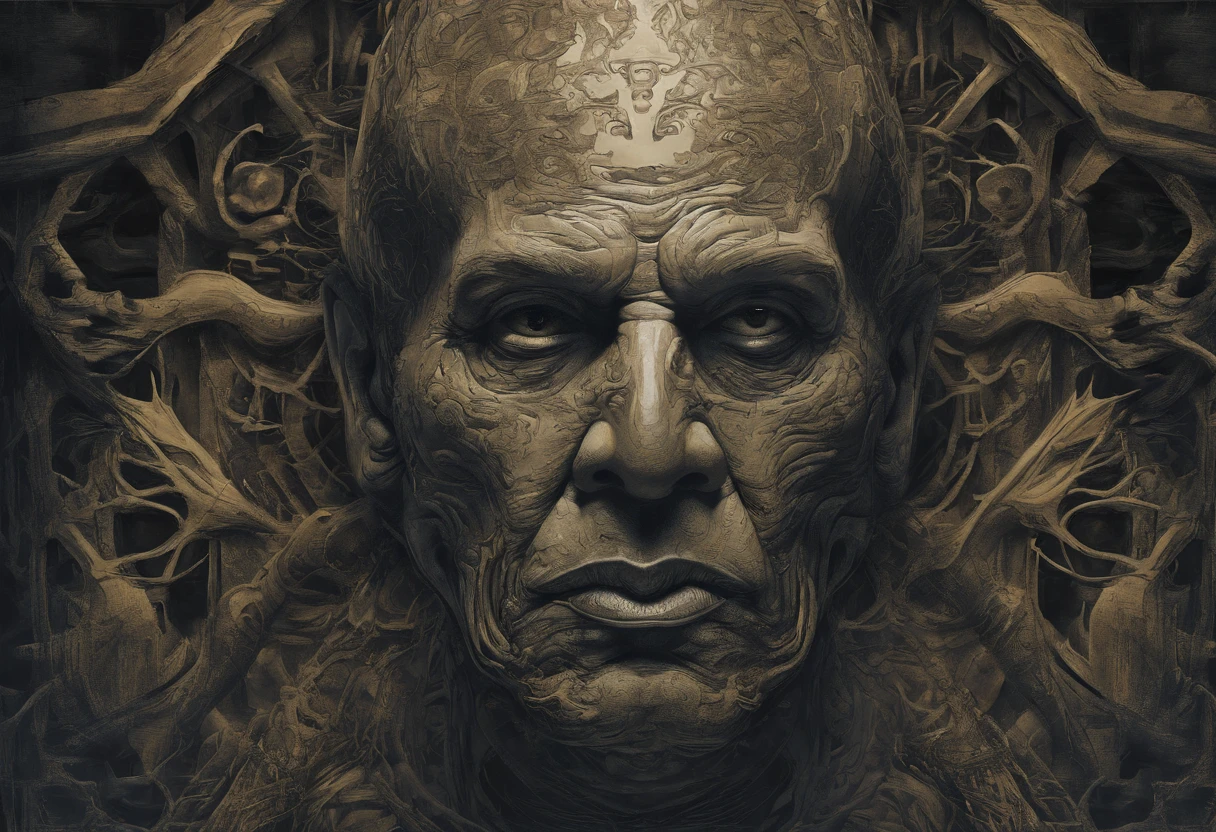 sri lankan former president mahinda rajapaksha, mahinda rajapaksha face, thick mustache, (body horror:1.4), (biomachine:1.3), (bloody:1.2), living being, (colorful:1.2), Hans Giger, many hands, (zentangle:1.2),bright yellow eyes, evil smile,
oil on matte canvas, sharp details intricate, highly detailed, digital painting, rich color, smooth, sharp focus, illustration, Unreal Engine 5, 8K, art by artgerm and greg rutkowski and alphonse mucha
(masterpiece,detailed,highres:1.2),