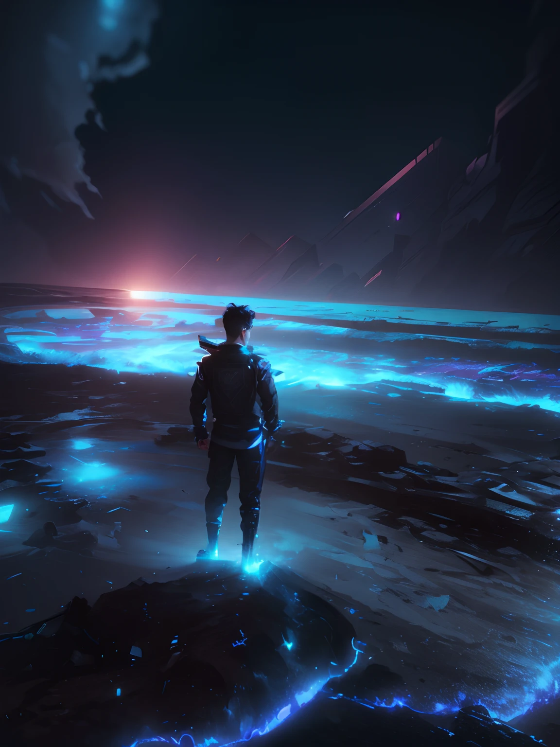 change background cyberpunk handsome boy realistic face. 8k.ultra realistic