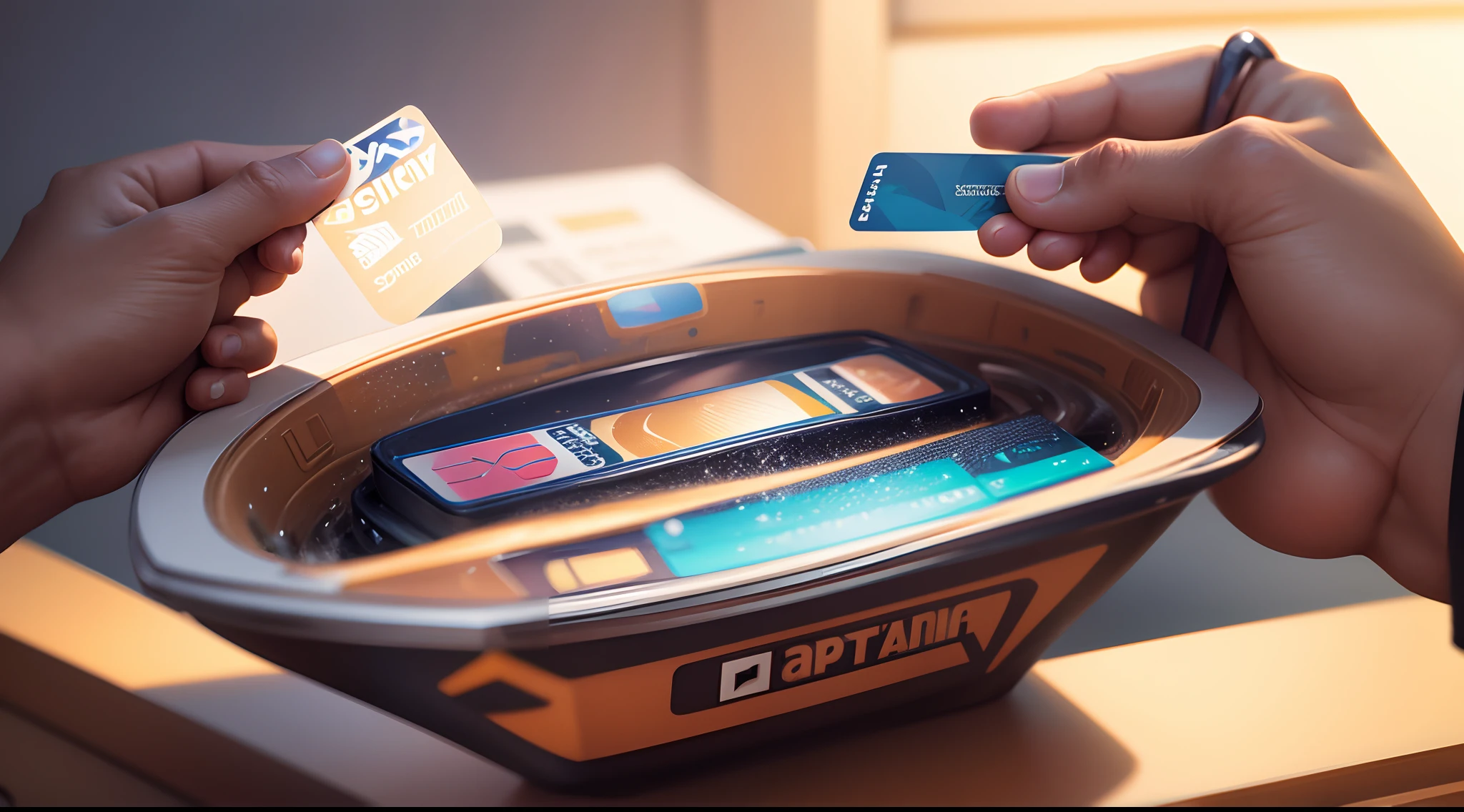 Credit card company advertising,dopamine,4D effect,Anime effects,adolable