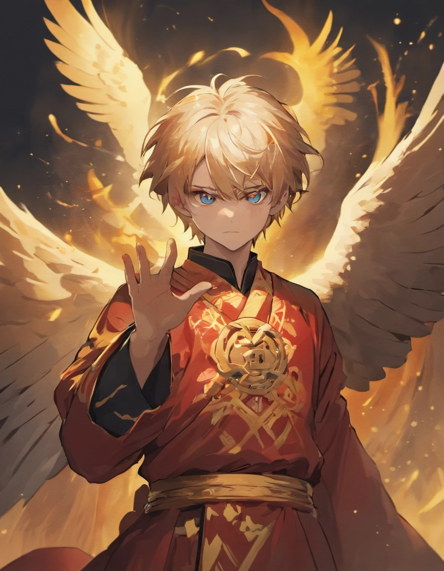 An eagle in anthropomorphic form，Eagle Head Man，Wearing ancient Chinese robes，Chinese mythology，