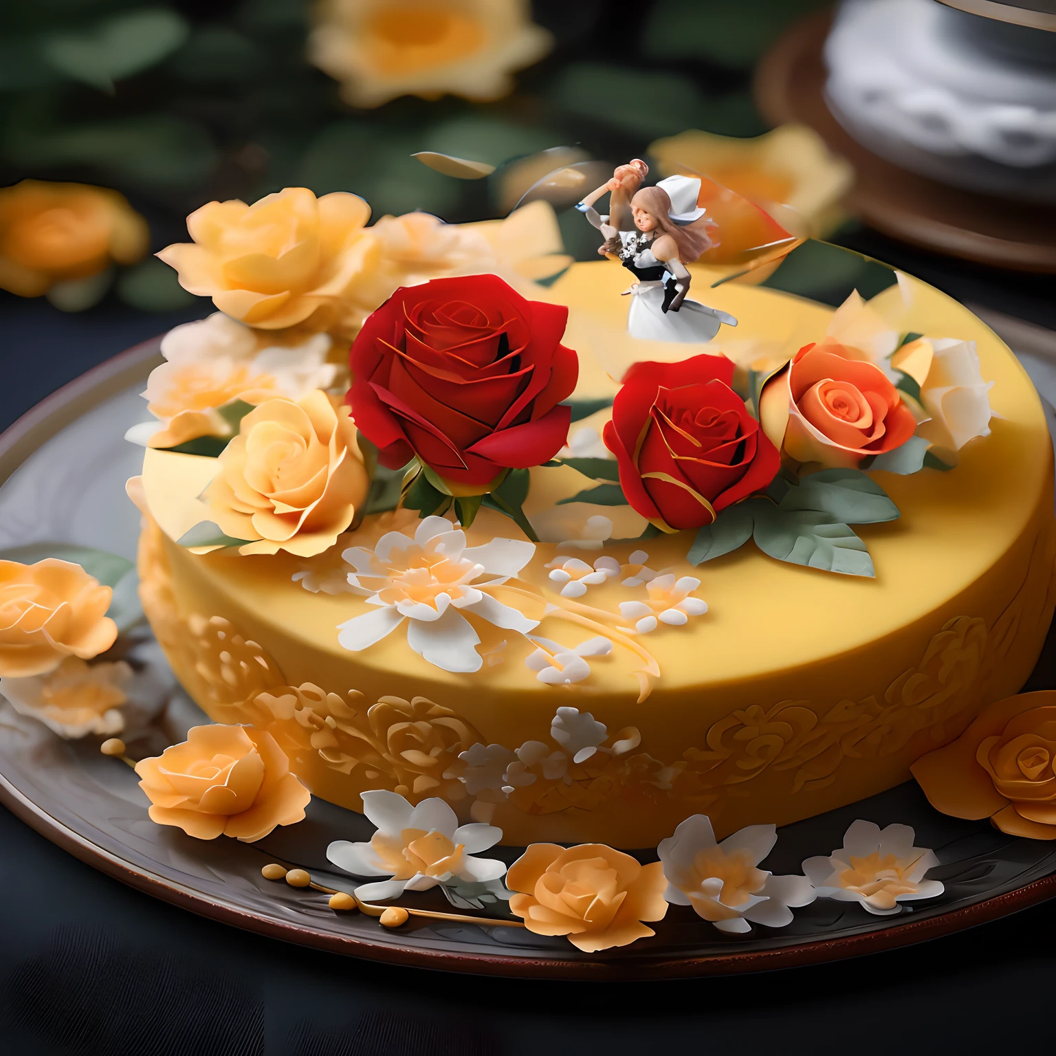 one-girl,Stand on the cake,