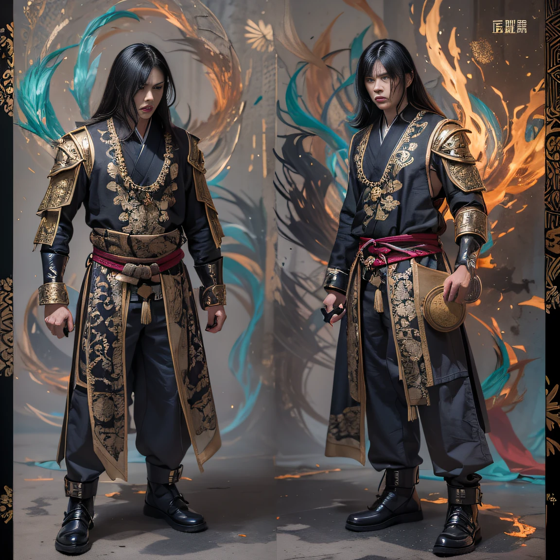 (Sunny)My eyes were full of confusion,He clenched his fists,Rush up,Deliver a fatal blow to your opponent,full bodyesbian,Full Body Male Mage 32K(tmasterpiece,k hd,hyper HD,32K)Flowing black hair,The camp is disorganized,zydink, Rainbow colors, patriot (rainbowing), (Linen batik scarf), Angry fighting stance, looking at the ground, Batik linen bandana, Chinese python pattern long-sleeved garment, (Abstract propylene splash:1.2)(((rainbowing))),The male mage was furious,
