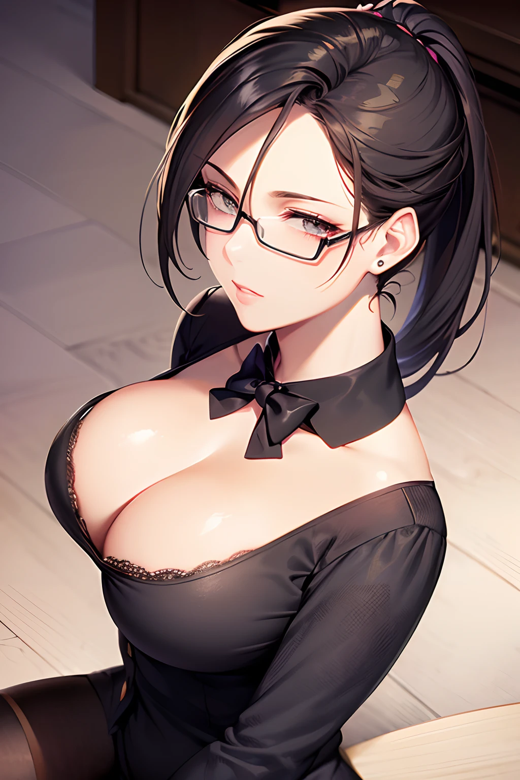 Kiss,lesbian kiss,mature woman,ceo and secretary,(pixie hair ceo),(ponytail hair secretary),CEO is sitting, dominant secretary,too many women, everyone kissing, love,passion,calm