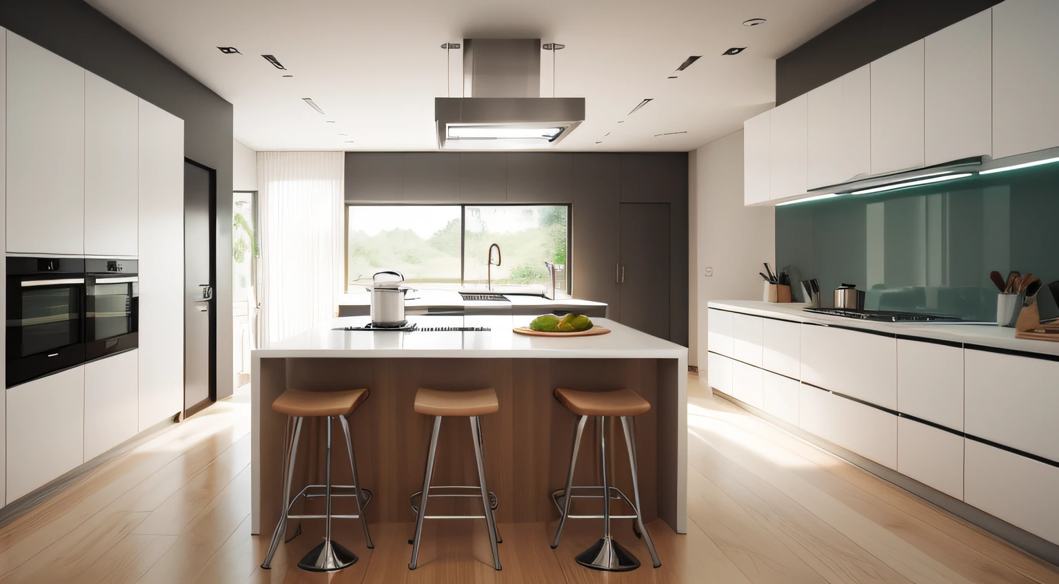 Draw a stylish modern kitchen