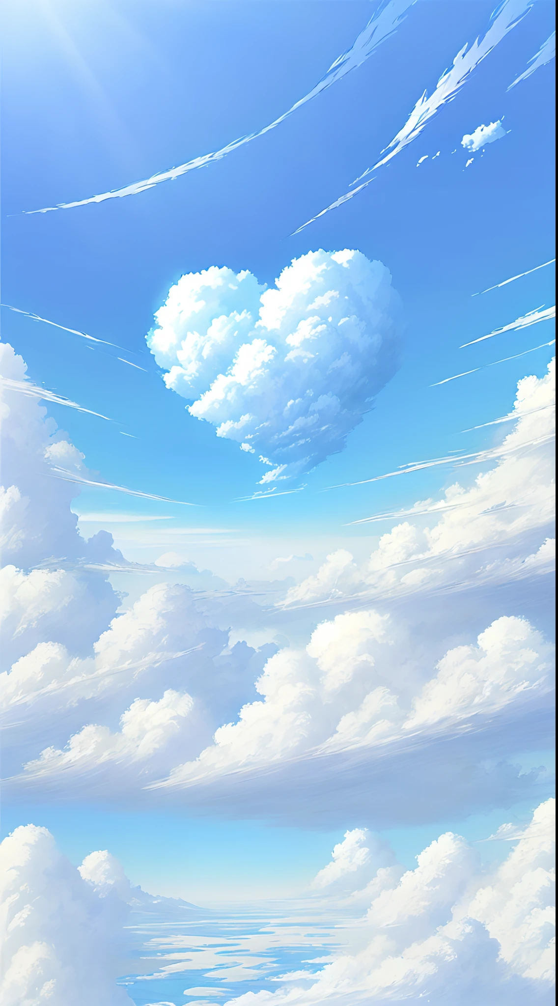 in style of hayao miyazaki,(Best quality,A high resolution,Ultra-detailed:1.2), hdr, clear blue skies, puffy white clouds, Vibrant colors, Realistic lighting, Ethereal atmosphere, Soft and gentle brushstrokes, peaceful and serene, Unobstructed panoramic views, Surreal landscape, beleza celestial