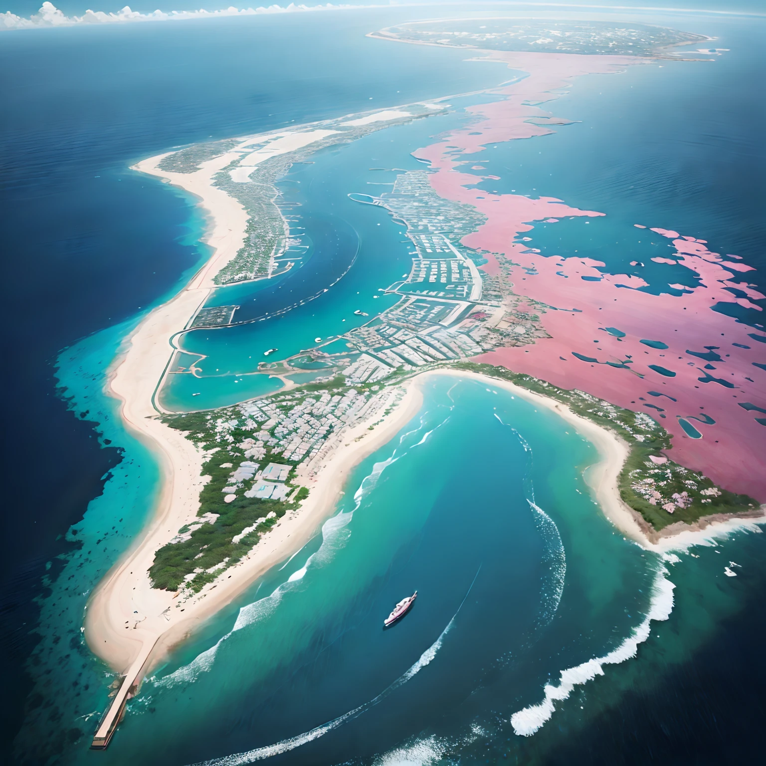 Future Oceans，Pink white dolphin，the reef，The city of the future, etc，Creative Design Competition，The theme is clear，Recognizable，There is the impact of the future ocean