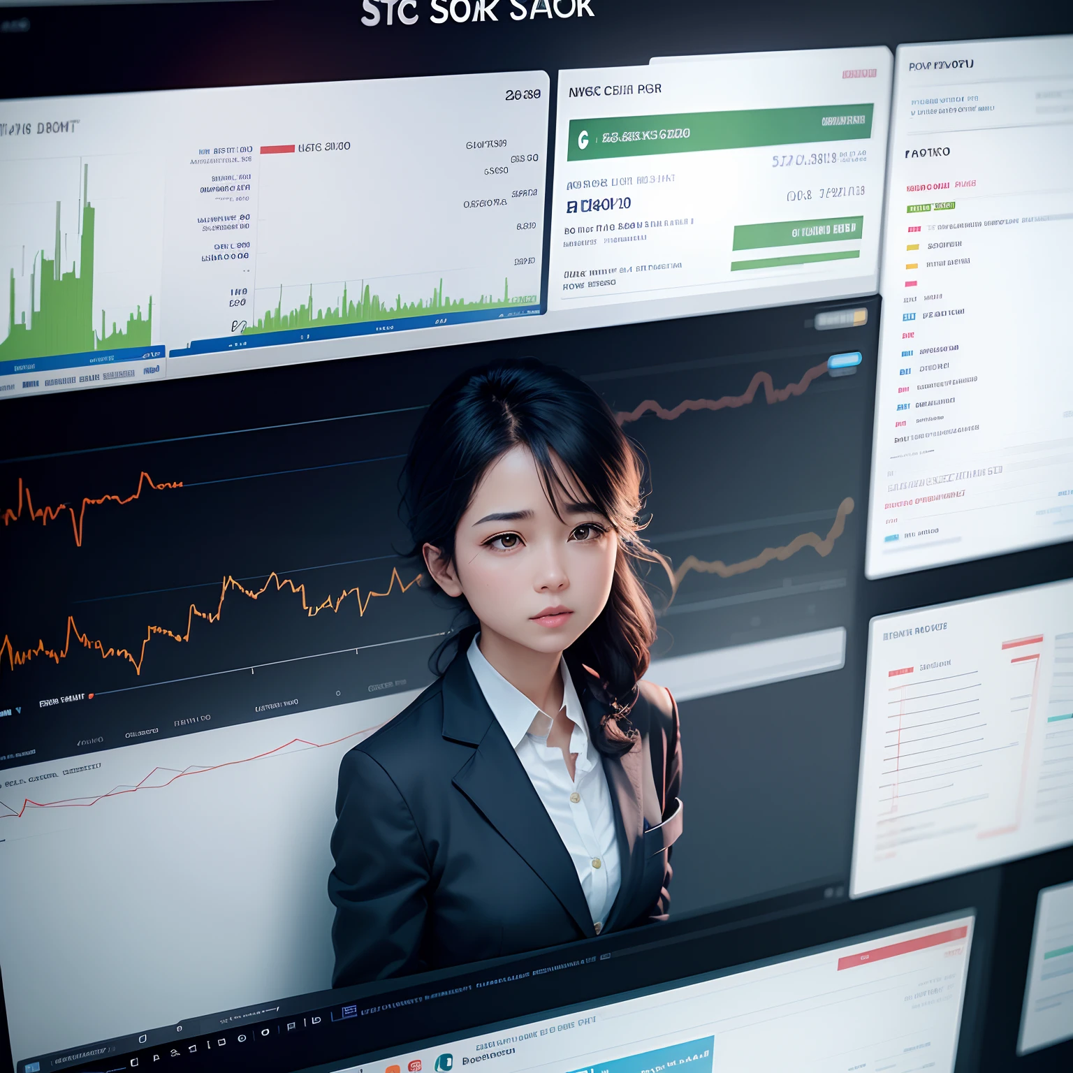 A picture of stock market on screen