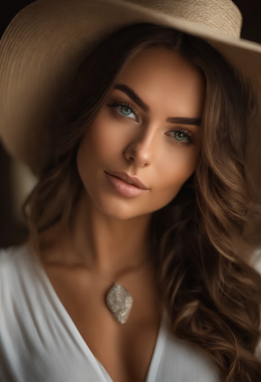 Femme arafed avec un collier, gros seins, assis en minishort sur un comptoir de cuisine, cuisine moderne, Comptoir blanc, fille sexy aux yeux verts, Portrait Sophie Mudd, cheveux bruns et grands yeux, selfie of a young woman, Yeux de chambre, Violet Myers, sans maquillage, maquillage naturel, looking straight at camera, Visage avec Artgram, Maquillage subtil, Superbe photo du corps entier, piercing green eyes, Bel angle, pose attrayante, fille mignonne, sexy pose, Image du corps entier, corps entier, Prise de vue du corps entier, brunette goddess, High detail, pose satisfaite, portant seulement un chapeau de seau bleu, seins moyens, (beautifull detailed face, beautiful detailed eyes), (nu), lueur, sueur, (rayon de soleil, sun light), (NSFW (en anglais seulement):1.5)