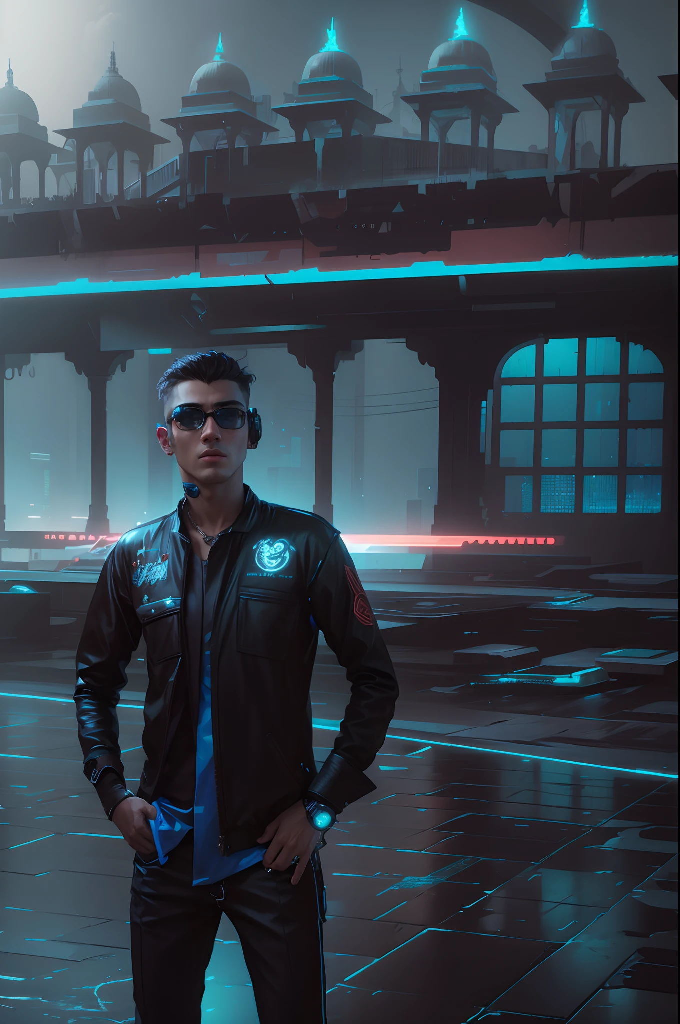 Change background cyberpunk handsome boy, realistic face, 8k, ultra realistic,