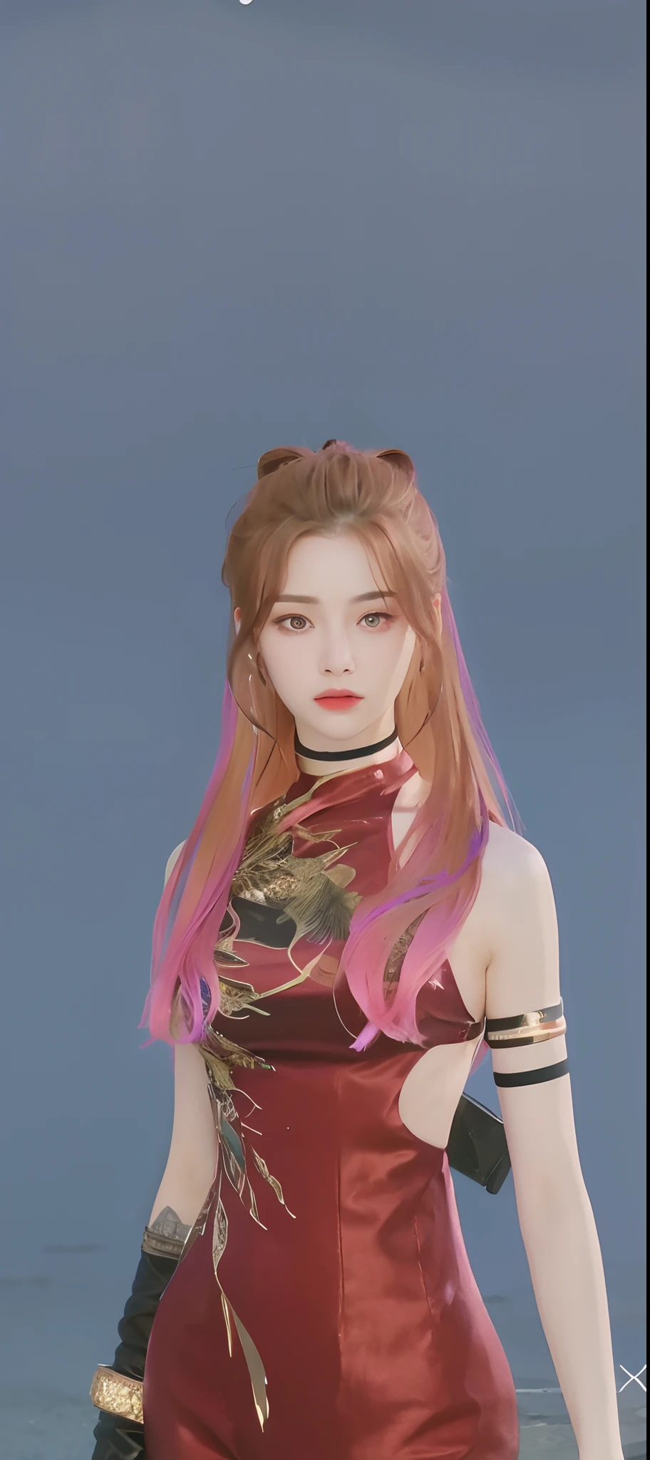 ((Realistic lighting, Best quality, 8K, Masterpiece: 1.3)), Clear focus: 1.2, 1girl, Perfect Figure: 1.4, Slim Abs: 1.1, ((Dark brown hair)), (White crop top: 1.4), (Outdoor, Night: 1.1), City streets, Super fine face, Fine eyes, Double eyelids,