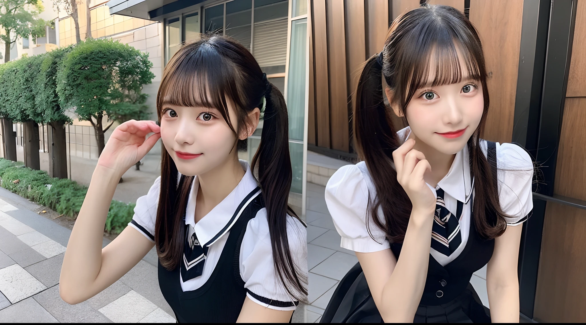 18-year-old high school girl in black miniskirt(poneyTail)