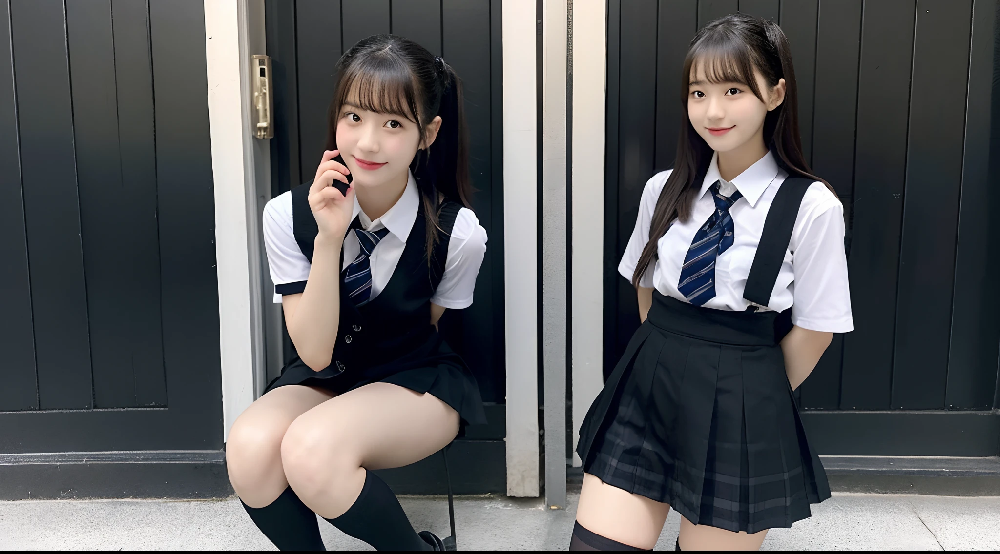 18-year-old schoolgirl in black miniskirt
