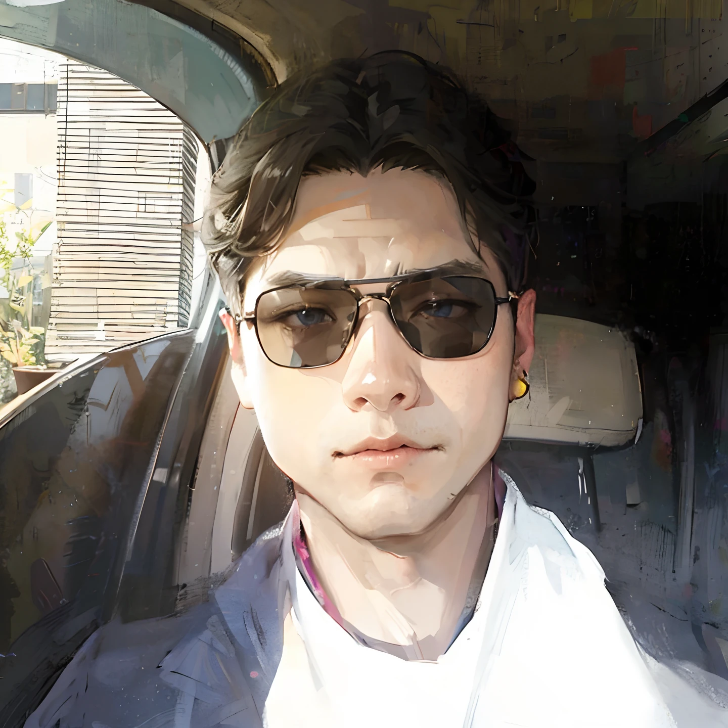 Anime style, handsome, man earing, Korea man