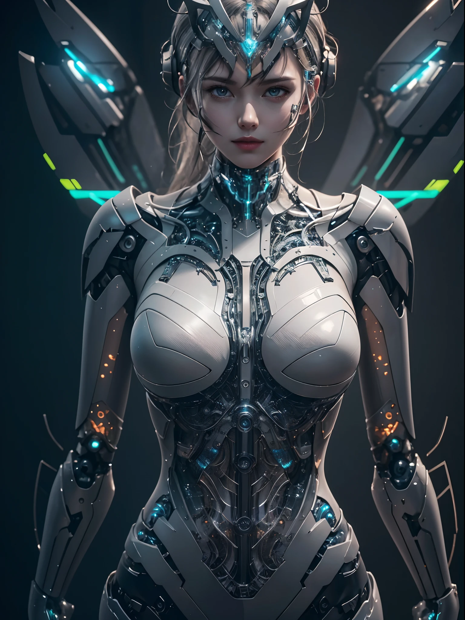 organic cyborg, white plastic, diffuse lighting, fantasy, intricate, elegant, highly detailed, lifelike, photorealistic, digital painting, artstation, illustration, concept art, smooth, sharp focus, art by John Collier and Albert Aublet and Krenz Cushart and Artem Demura