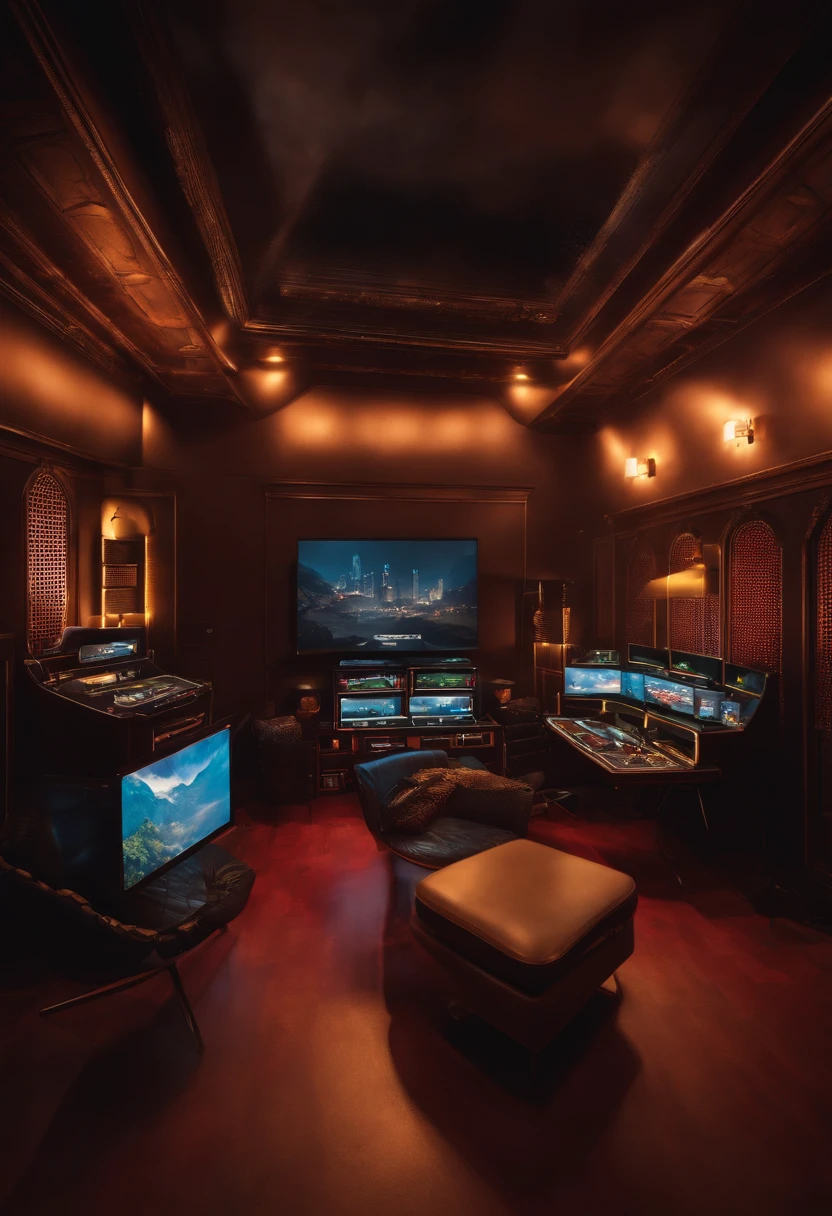 Gaming studio,few people's playing game