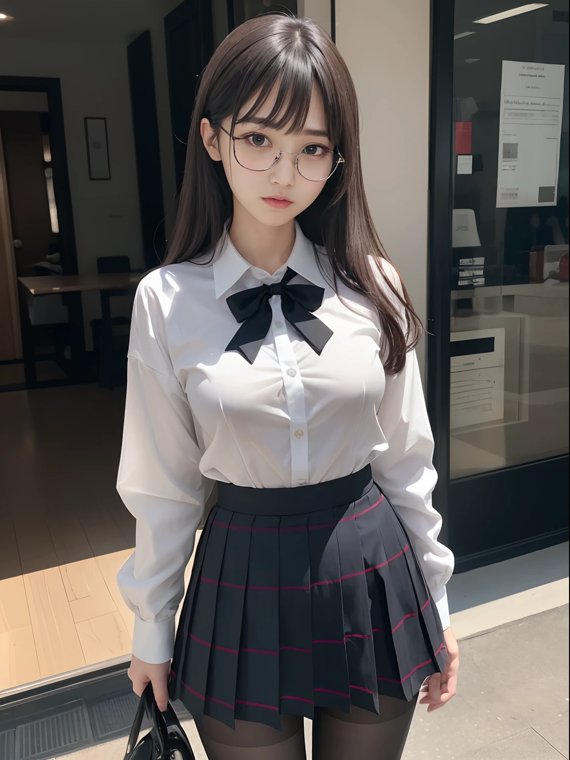majicMIX Real, (Raw photo: 1.2), (Photorealistic: 1.4), smile, beautiful detailed eyes, huge file size, super detail, high resolution, very detailed, highest quality, masterpiece, illustration, highly detailed, CG, unification, 8k wallpaper, detail, masterpiece, top quality, light pink and black school uniform (pleated skirt: 1.3), 8k wallpaper, light on face, movie lighting, 1 16 year old girl, (((Dynamic pose))), showing off panties, big, twin tails, classroom, sexy girl, sitting, M. legs spread