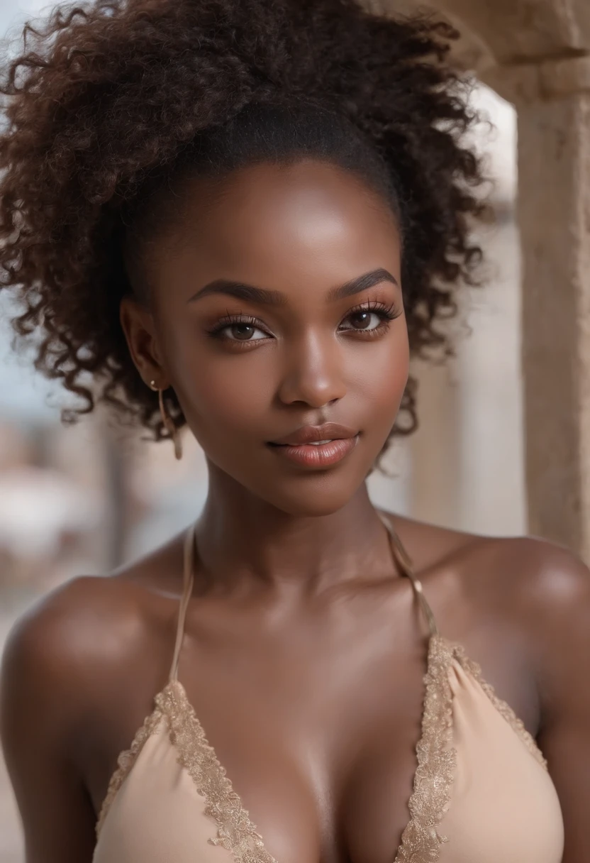 ((Dark African skin, Very deep ebony skin)), ((Its beauty is undeniable)), ((Excited cute face)), ((Hyper detailed perfect eyes,)), ((Pose mignonne)), ((Langue sortie)), ((Seductive )), sexy, (( Long shirt, paints sexy)), ((Afro African long curly,)), ((Revealing belly)), ((debout, Vue de face)), ((visage souriante)), ((toucher ses propres jambes dans une pose sexy)), ((dehors, Ville publique en france)), ((d'origine malienne)), Sharp Focus CGI, photoreallistic, High detail, Realstic, Masterpiece, absurdes, Best quality, Hdr, High quality, high-definition, Extremely detailed, 8k wallpaper, Intricate details, 8K UHD, Full-HD, (photo realist:1.2), contraste, intense illumination, lighting cinematic, natural lighting, hard light, contre-jour, Illumination globale, occlusion ambiante