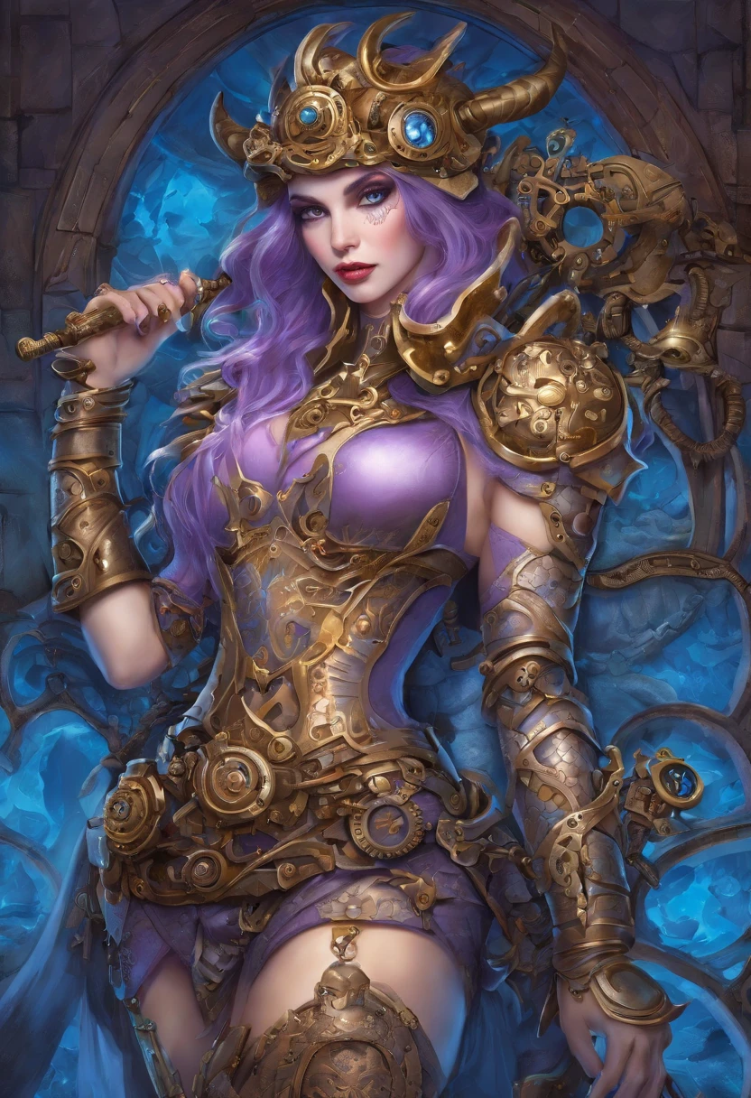 Dragon-girl, hybrid, combination, wavy (purple hair), sidelocks, braided hair, breasts, ((bare breasts)), (detailed breasts), ((violet skin)), ((blue sensual skin)), (dragon scale armor), Perfect female face, (((((blue killer eyes))))), (((eyes shining))), (full view), (legs spread open), provocative, seduction, (ice cave background), vibrant inside lighting, high quality fingers, normal hands, detailed fingers, masterpiece, (realistic, photo-realistic:1), beautiful face, perfect illumination, beautiful detailed eyes, stunningly beautiful woman, detailed hairstyle, detailed background