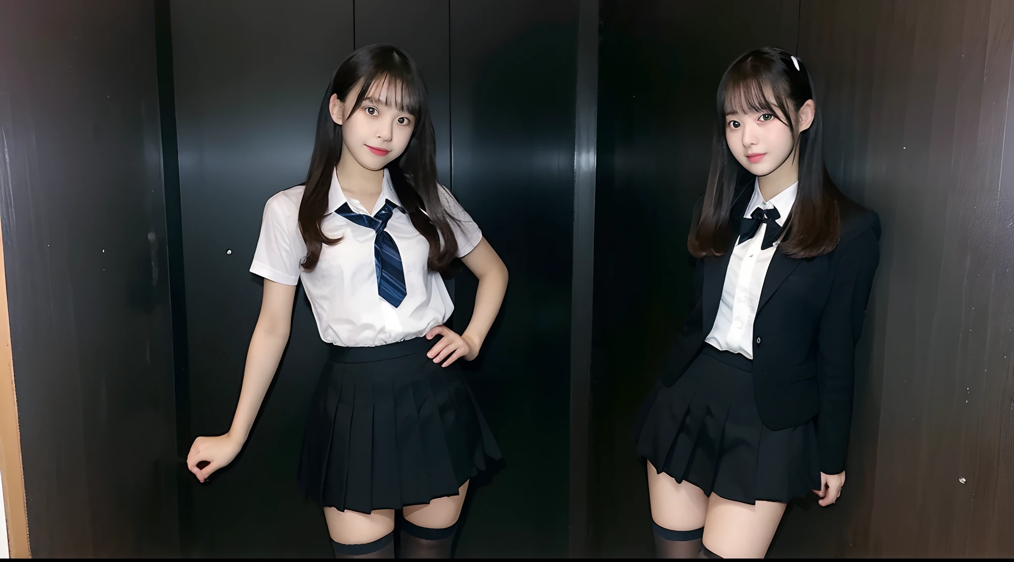 18-year-old high school girl in dark miniskirt