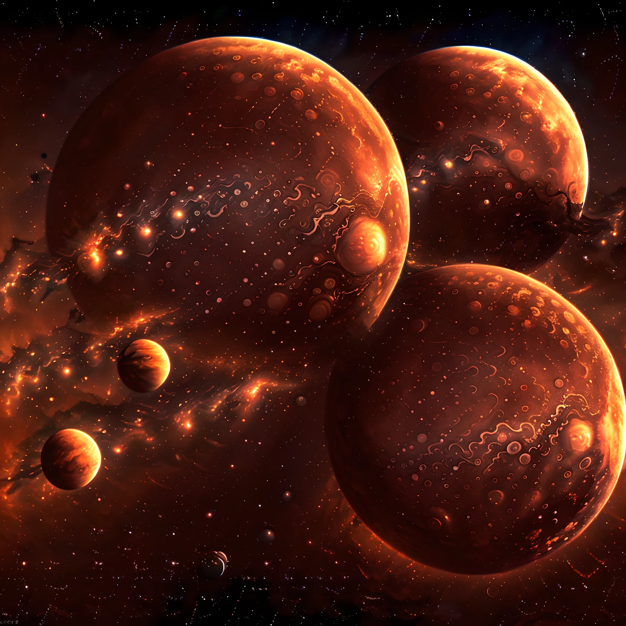 A montage of stunning images of Mars, Jupiter, and Saturn, set to upbeat and exciting music.