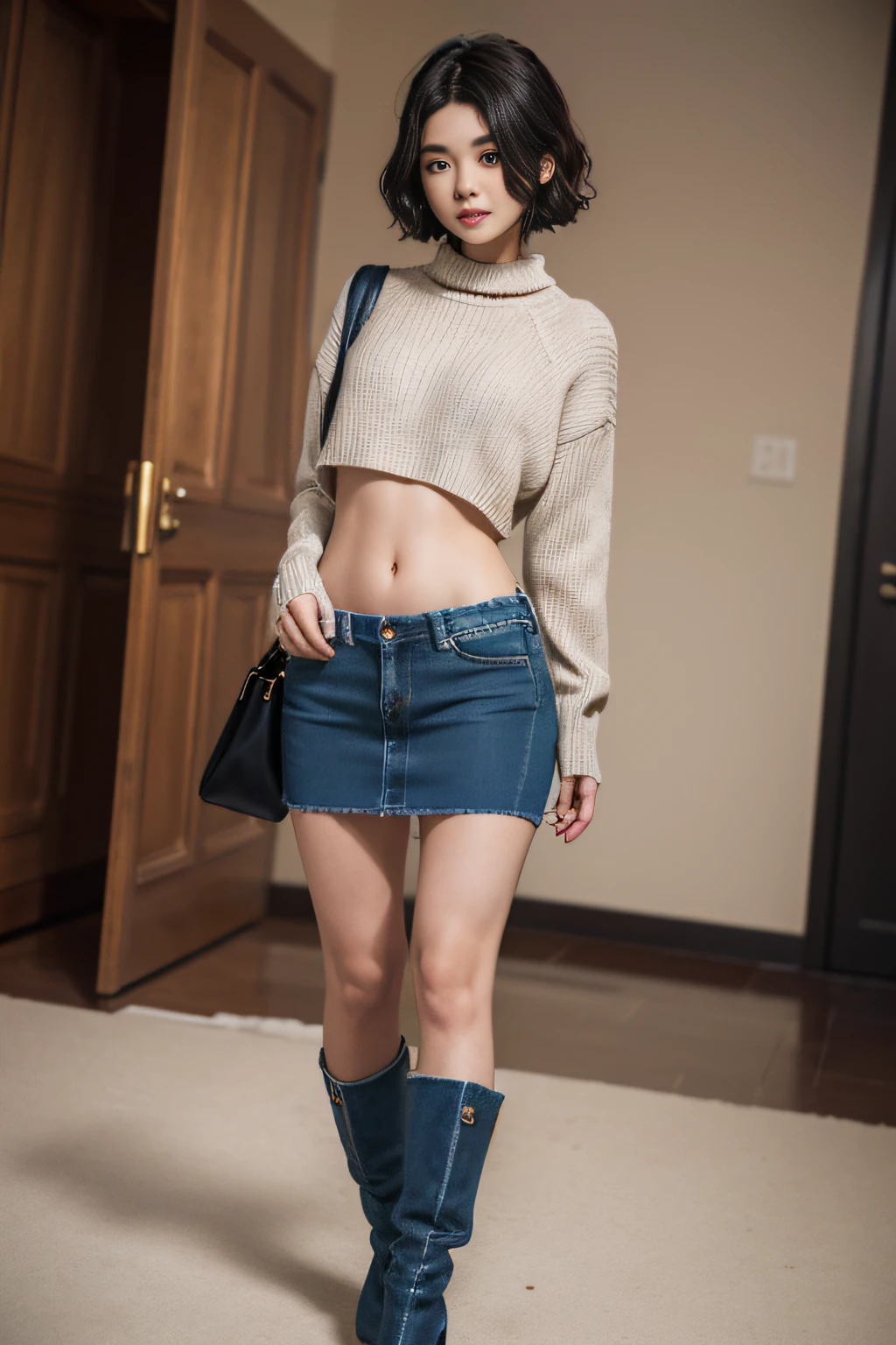 (masuter piece:1.3)、(8K、Photorealsitic、Raw photography、top-quality: 1.4)、(1girl in)、beautiful countenance、(Lifelike face)、(A dark-haired、short-hair:1.3)、Beautiful hairstyle、realisticeyes、Beautiful details、(real looking skin)、Beautiful skins、absurderes、enticing、超A high resolution、A hyper-realistic、high-detail、the golden ratio