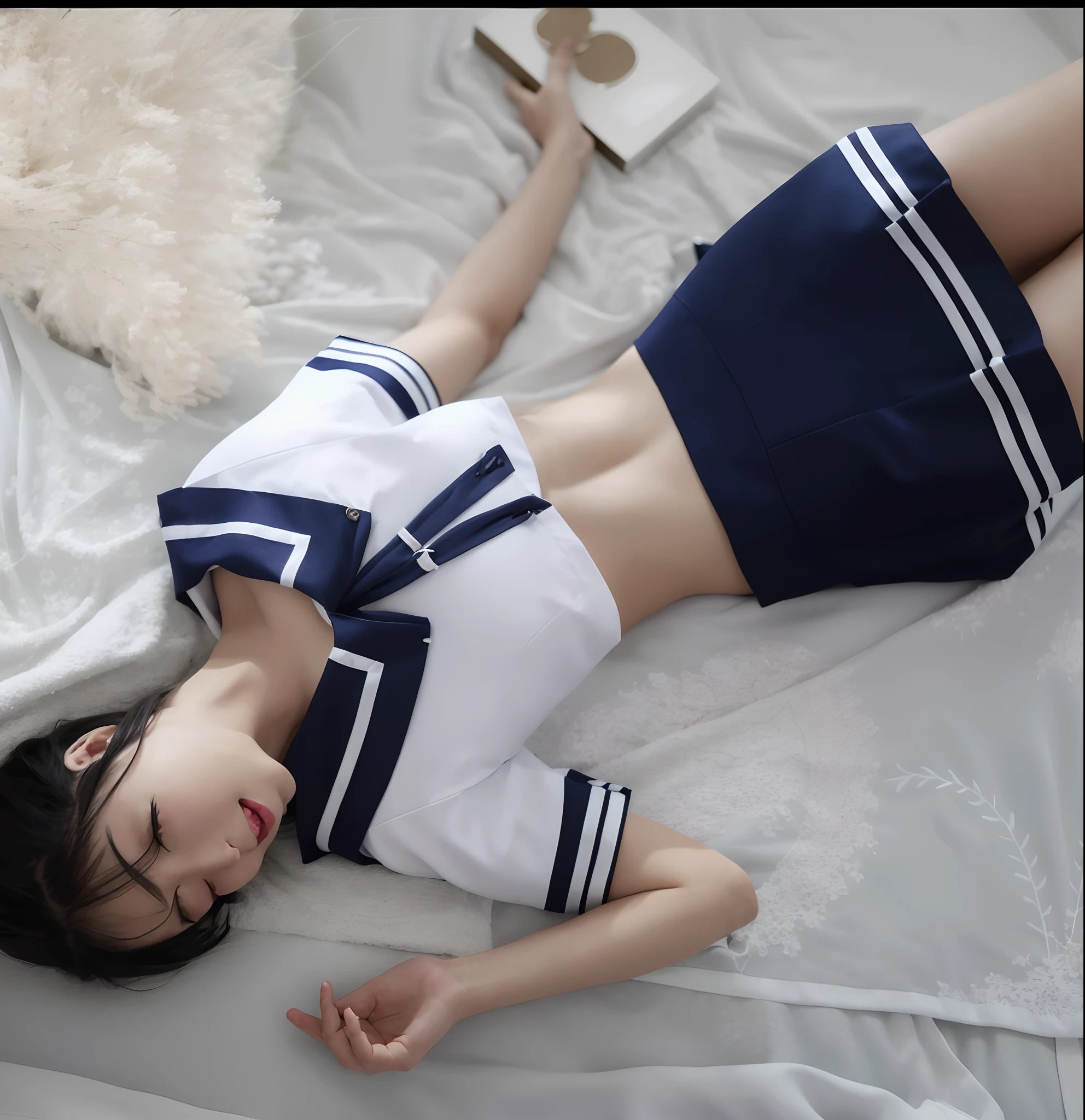 Big-breasted beauty,G-cup,It's beautiful,Chinese woman lying on bed in sailor suit, Anime girl cosplay, japanese girl school uniform, Wearing a Japanese school uniform, Japanese school uniform, Sailor uniform, girl in uniform, Surrealism female students, cosplay foto, Ayaka cosplay, seifuku, Surrealism female students, loose coat collar sailor uniform, Anime cosplay, cute female student