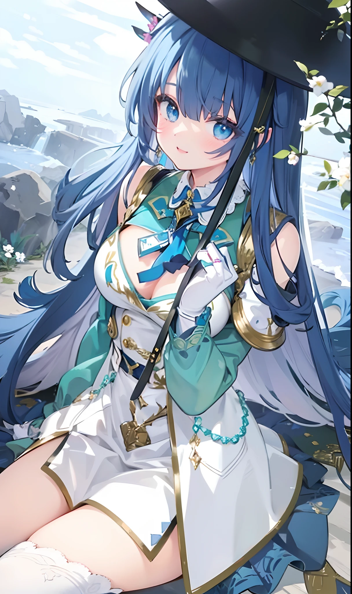 ((tmasterpiece:1.4,best qualtiy))+,(hyper-detailing)+,(Ultra-detailed eyes)+,(Ultra-detailed hair)+,Blue-blue eyes,Girl with a smile
