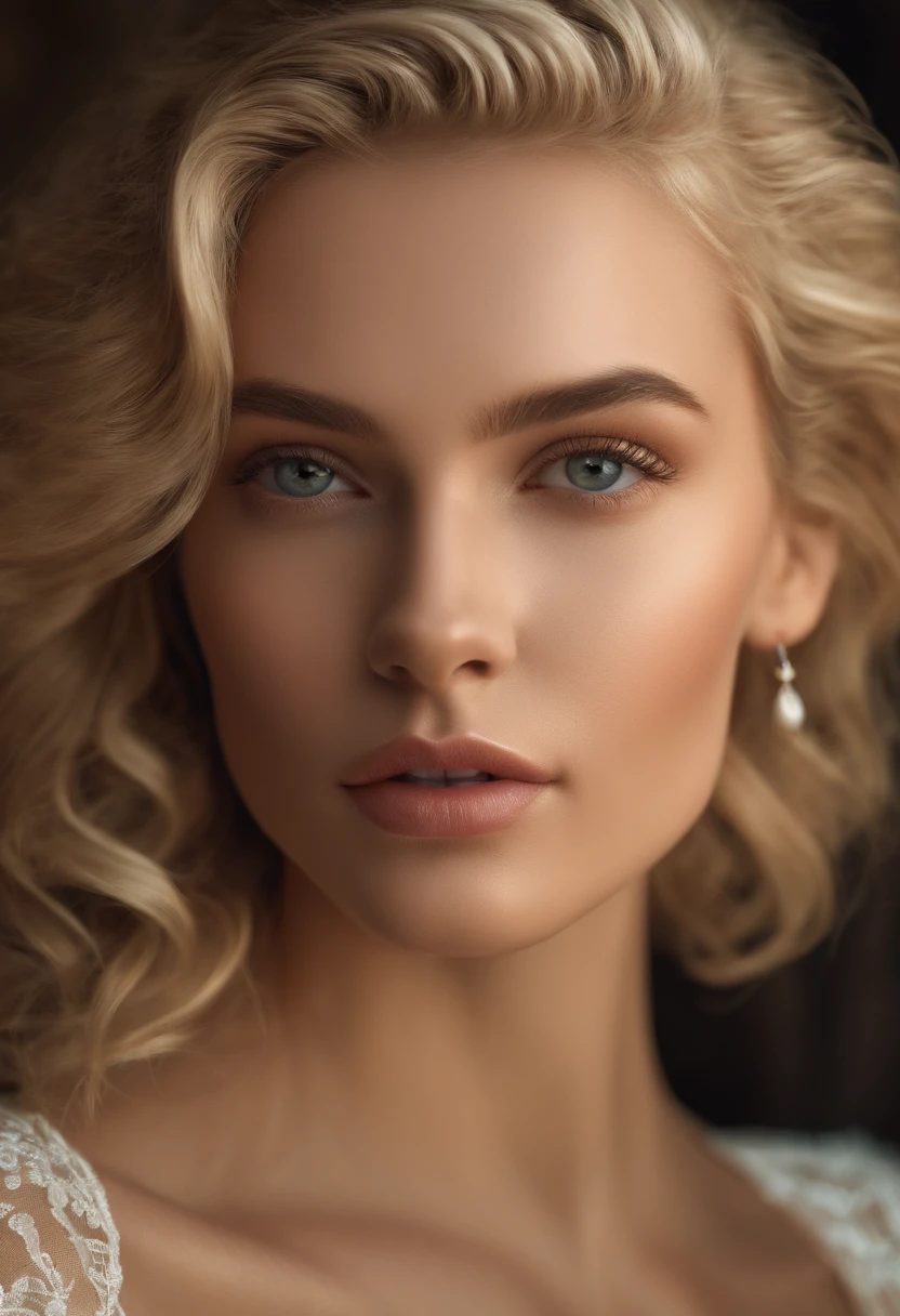 fashion model 25 years old, [[[[closeup]]]], [[[[chest]]]], [[[[neck]]]], [[[[shoulders]]]], perfect eyes, perfect iris, perfect lips, perfect teeth, perfect skin, soft front light, glow, HDR, (muted colors:1.2)