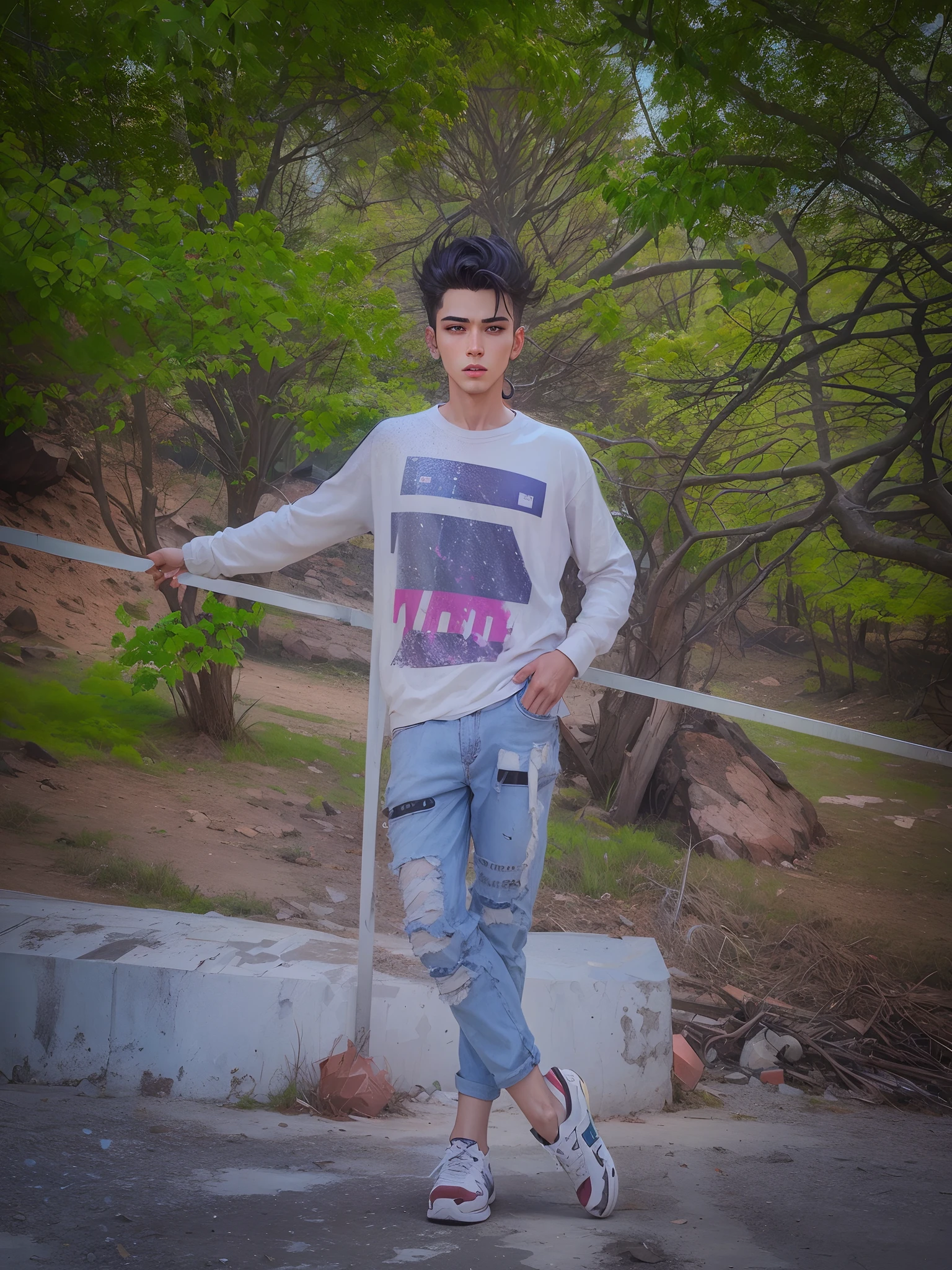 Ultra hd smart boy, realistic face, stylists clothes