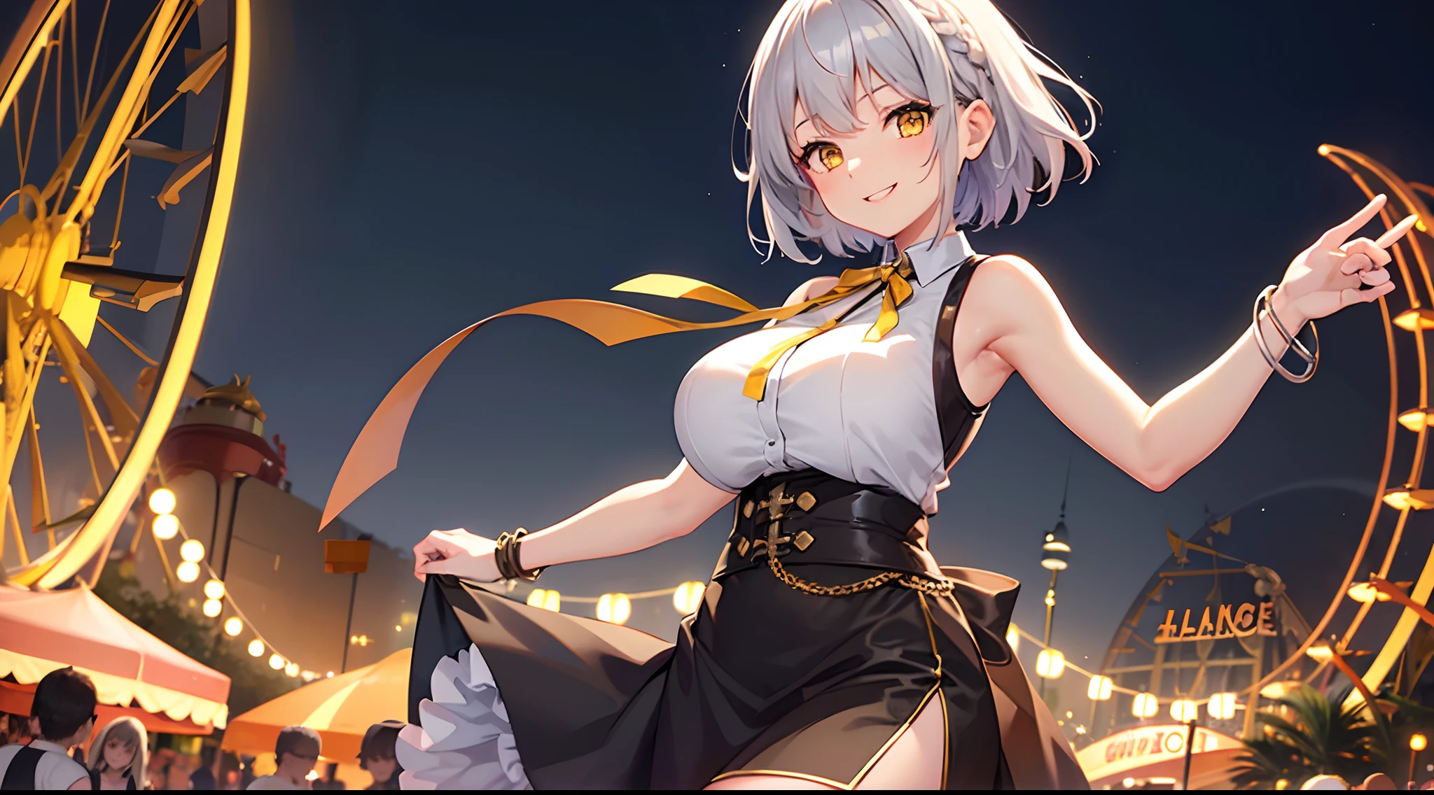 ((masterpiece)), ((best quality)), (ultra-detailed), ((kawaii)), cute, (lovely), ((sexy)), ((extremely detailed)), 4K, (8K), best quality, (beautiful), (anime style:1.2), flat color, painting, //, dynamic pose ((nsfw)), //, upper body, gradation, Beautiful girl with gray hair,short gray hair, Sick,White pupils yellow eyes, gray skin,The legs are very thin,The legs are long, red eyelashes, masterpiece, 1girl, exposes navel, medium breasts, flirting, from behind, anime girl with bunny ears, naked, posing, seductive, anime girl, extremely detailed artgerm, cutesexyrobutts, The legs are long, large breasts, from sides, short hair, (gray hair, Deep yellow Eyes:1.2), Sparkling eyes, Cute face, kawaii, Large breasts, delicate hair,night club, bar, ((low camera angle, ground view)), yellow eyes, glowing eyes, masterpiece, 1girl, 20year large breasts, naked, flirting, ((low camera angle, ground view)) Tall and tall,Thin, 8k, ultrarealistik, oficial art,NSFW, blush,