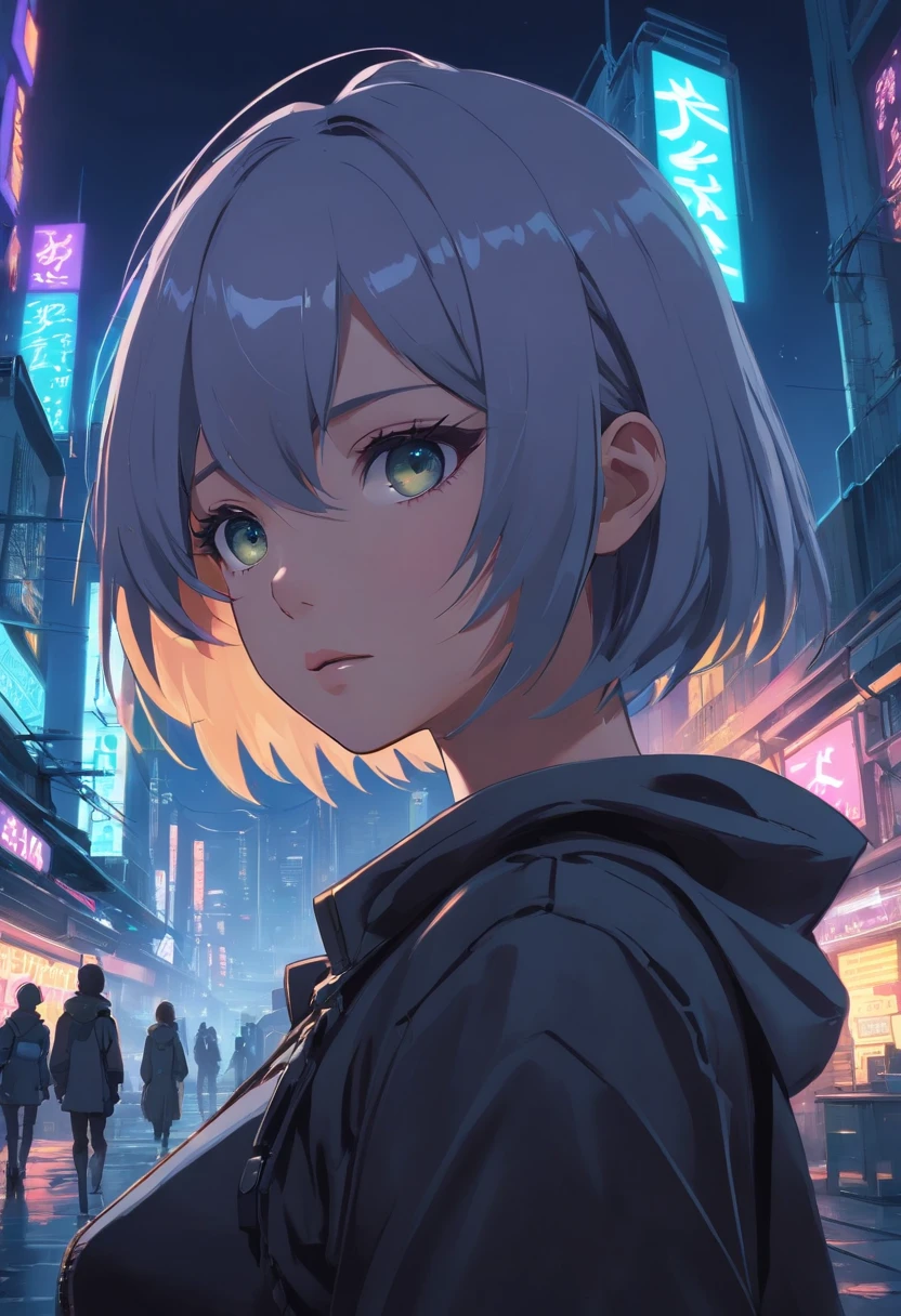 Talking face,Detailed representation of the 2B of the Nier Automata, With his beautiful detailed eyes, Lips and face, long eyelashes, Not only its elegant appearance, fierce look, But mysterious, And stylish black clothes. The scene takes place in a futuristic dystopian environment, Abandoned buildings and rubble scattered, Gives a post-apocalyptic atmosphere. Lighting is dramatic, Deep shadows and vivid neon lights illuminate the scene. Image quality is of the highest standard, Ultra-detailed textures and realistic rendering, Shows all the intricate details of the 2B look. The color palette is predominantly dark, With a combination of cool tones to enhance the aesthetics of cyberpunk. Art style is reminiscent of conceptual art, Capture the essence of the game's unique atmosphere and style.