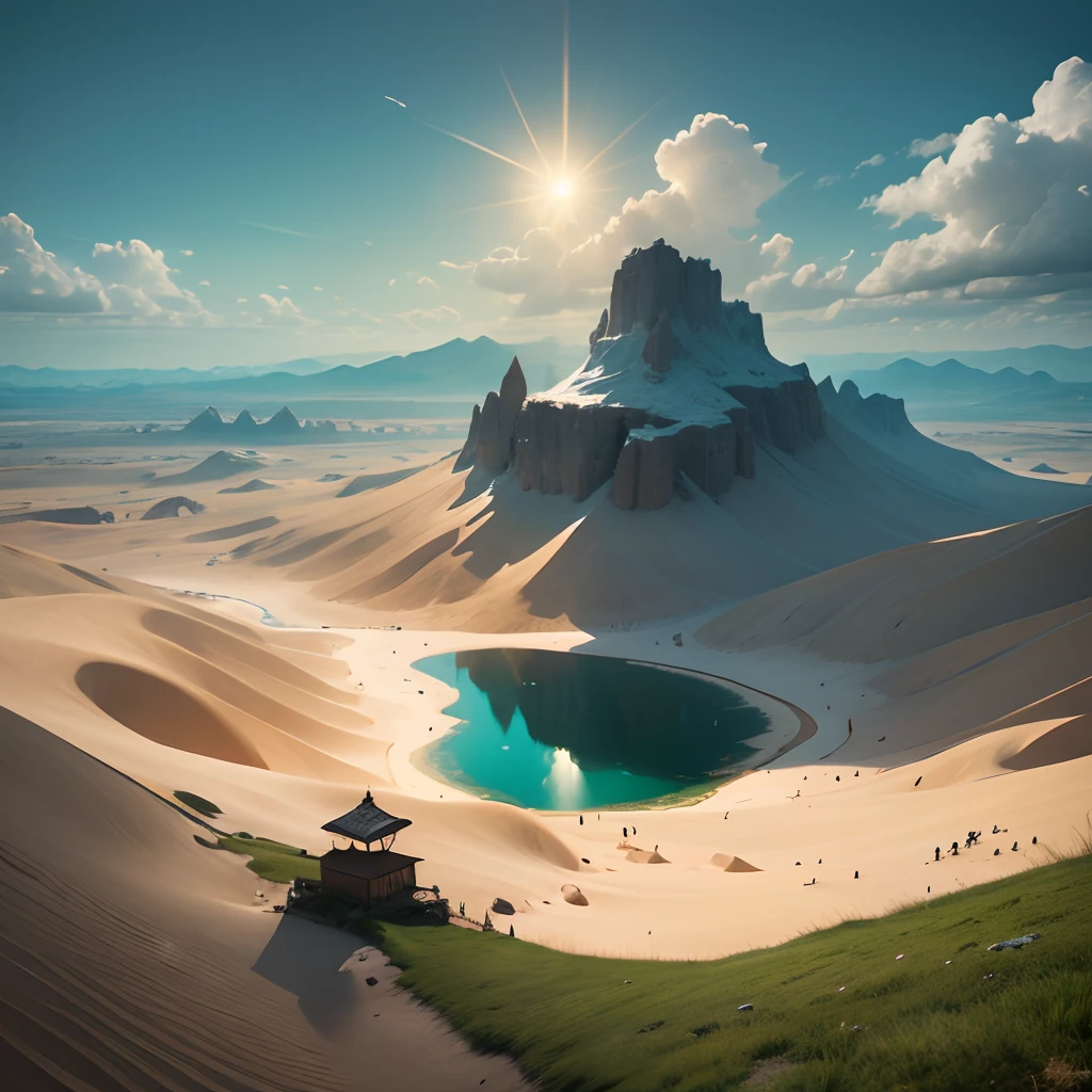 Auf dem weiten Meer, A mysterious and magnificent virtual continent emerges. Bekannt als "Land der Pracht", This continent is home to stunning natural landscapes and a rich and diverse culture.
Zuallererst, The center of the continent is a majestic mountain range, whose summit is cloudy and shines golden with the sun. Bekannt als "Gipfel des Himmels", Diese Gebirgskette ist von einem dichten Wald umgeben, where rivers plunge down from the foot of the mountain, forming magnificent waterfalls and lakes.
The eastern part of the continent is a vast grassland with green meadows, die sich bis zum Horizont erstrecken und mit dem blauen Himmel verbunden sind. The steppe is dotted with exotic birds and tents of shepherds and nomadic tribes. The lakes in the grasslands shimmer in turquoise light, eine Vielzahl von Wildtieren zum Trinken anlocken.
To the west is a vast desert with undulating sand dunes and undulating red dunes, which form a fascinating desert landscape in the wind. Hidden in this desert are ancient ruins and mysterious desert cities, that bury countless treasures and secrets.
To the south is the vast ocean, Blaues Meer und blauer Himmel, und die Meeresbrise ist leicht. There are beautiful coral reefs and a colorful underwater world, in der exotische Tiere unter dem Meer leben, Beautiful sailing ships and huge marine life, die auf dem Meer schwimmen.
Im Norden befindet sich ein riesiger Wald, with towering trees and lush vegetation, die ein Labyrinth aus Waldlabyrinthen bilden. Dieser Wald ist die Heimat einer Vielzahl von magischen Kreaturen und Elfen, Colorful flowers and flying butterflies add to the fairytale atmosphere.
Auf diesem virtuellen Kontinent, Cultures and peoples from different regions mingle. Respect for nature and harmonious coexistence are people's core values, integrieren und gemeinsam weiterentwickeln. Das