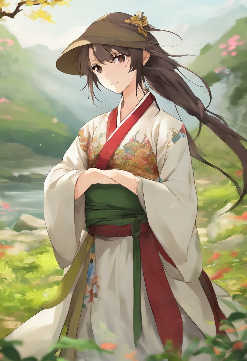 Masterpiece, top quality, best quality, beauty and aesthetics: 1.2) antique picture, a woman, standing quietly, still picture, close-up, standing, watching, no movement, looking into the distance, beautiful, green martial arts clothes, ancient style, martial arts style, Chinese martial arts. Outdoor, super large, martial arts arena, gathering many people, ancient style.