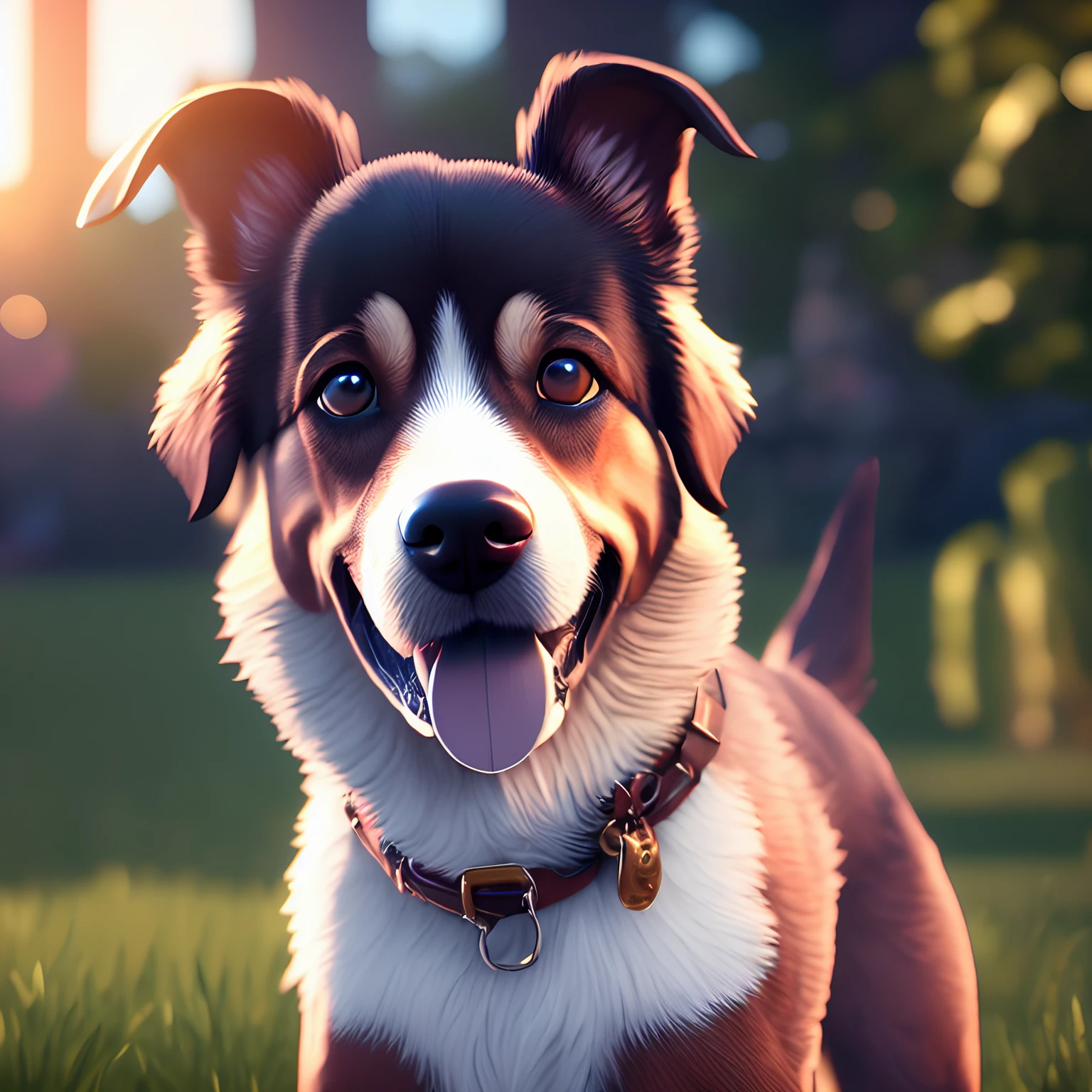 ChromaV5,nvinkpunk,(extremely detailed CG unity 8k wallpaper), A illustration of a cute dog,award winning photography, Chromatic Aberration, Detailed , HDR, Bloom, style by Monet, Pissarro, and Sisley ,trending on ArtStation, trending on CGSociety, art by midjourney