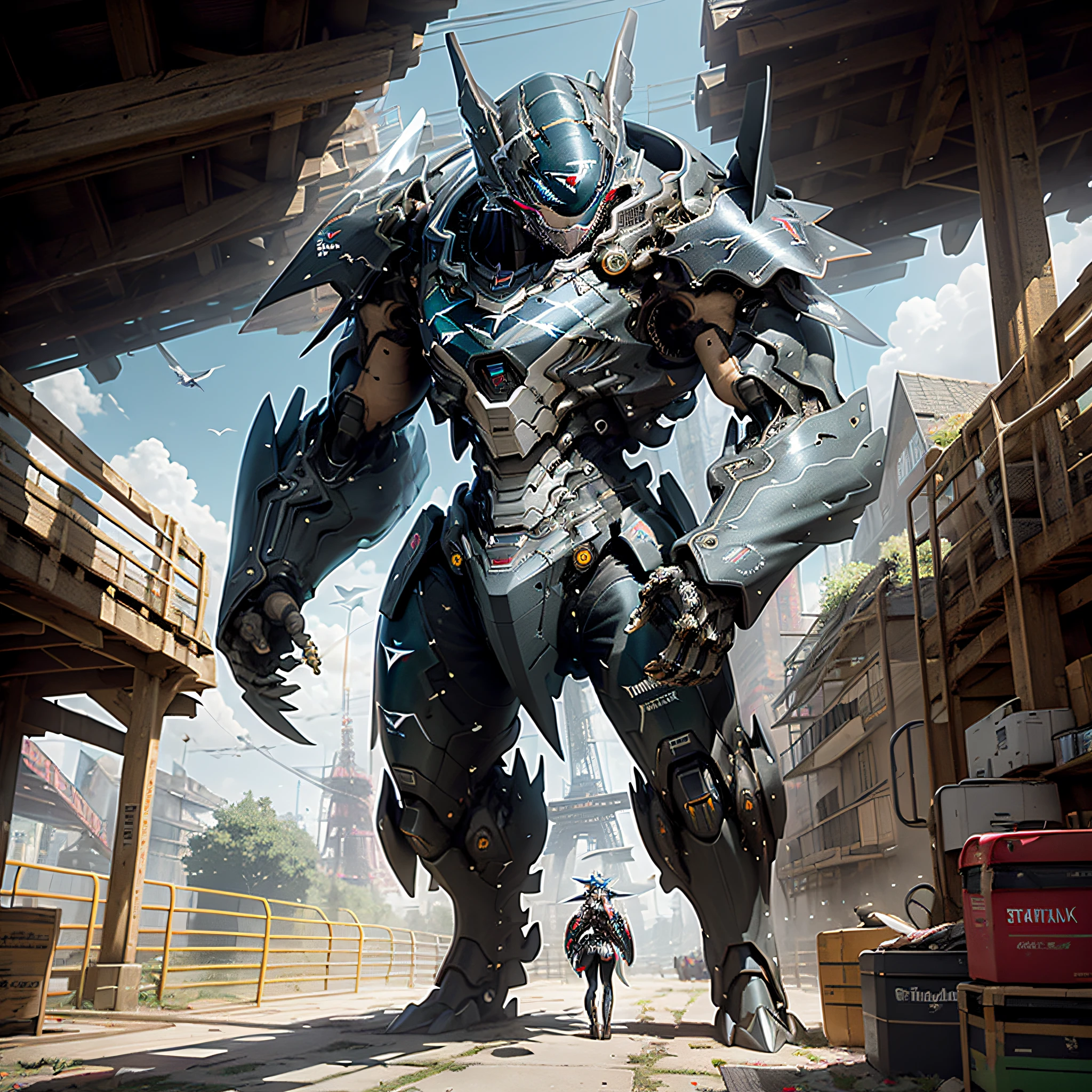 ((best qulaity)), ((Meisterwerk)), (sehr detailliert:1.3), 3D, beautifully, (Cyberpunk:1.2), im Weltraum, Nebel, holding_weapon, (1Male Gymshark Mecha:1.3), dem Betrachter zugewandt, leuchtende Augen, full entire body, (fliegend, herabstürzend, dynamisch, motion blur: 1,4), (Giant Mecha Wings: 1,6), nach oben schauen, glowing_eyes, Mecha, Panorama, Hintergrund ist Erde, Nebel, Weltraum, Partikel, reality, HDR (High Dynamic Range), Raytracing, NVIDIA RTX, Super Resolution, Unreal 5, sub-surface scatter, PBR-Texturierung, Nachbearbeitung, anisotrope Filterung, depth of fields, maximale Klarheit und Klarheit, mehrschichtige Texturen, Albedo- und Spiegelbild-Karte, surface shading, genaue Simulation der Licht-Material-Interaktion, perfekte Proportion, Oktan-Rendern, zweifarbige Beleuchtung, large aperture, niedriger ISO-Wert, white balance, Drittelregel, 8K RAW, effiziente Subpixel, Subpixel-Faltung,