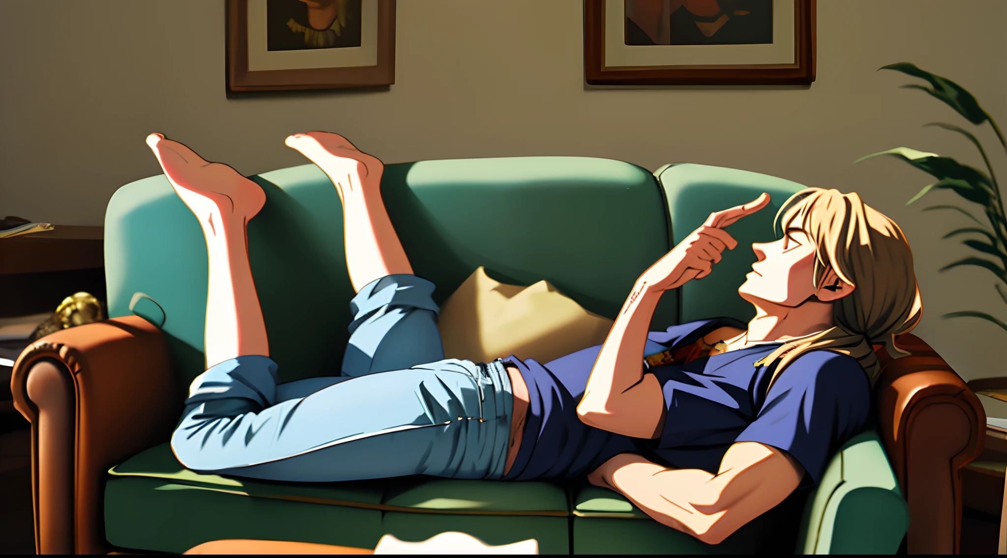 Um homem parecido com o Kurt Cobain, Lying on a psychologist's couch