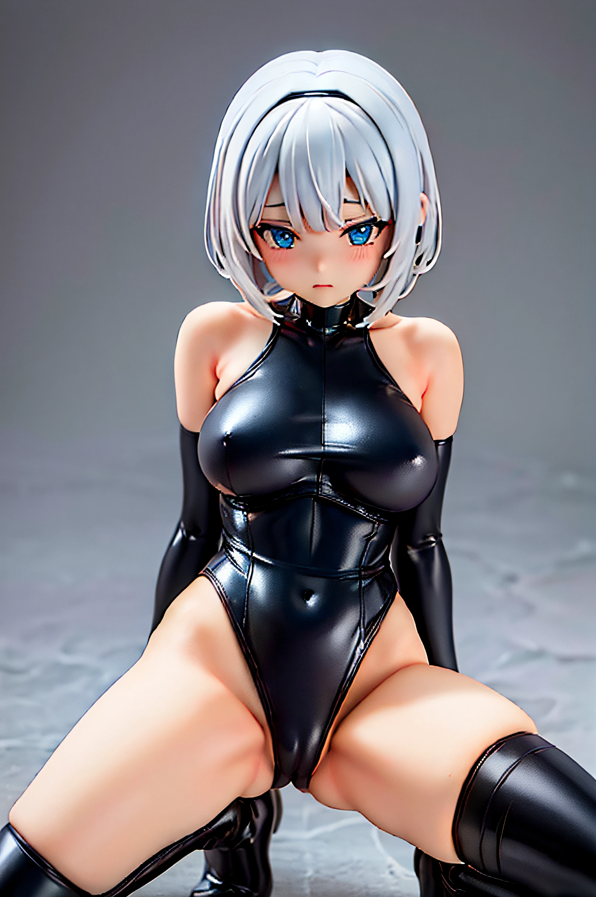 delicate face, -yeld idcyborg girl, (carbon fiber cyborg body), carbon fiber body, {{angled bob}}, (big breasts:1.15), (mechanical joint), bangs, attractive curves, mid pelvis, seaside, standing posture, beach, glowing skin, ((puffyareolas)), (high leg, spread legs,  vulvashaped:1.25), (cyberpunk, sci-fi:1.2), [[[glowing neon]]], (upper body:1.15), (8k, RAW photo, best quality, masterpiece: 1.45), (nsfw:1.2),SEE-through White bodysuit