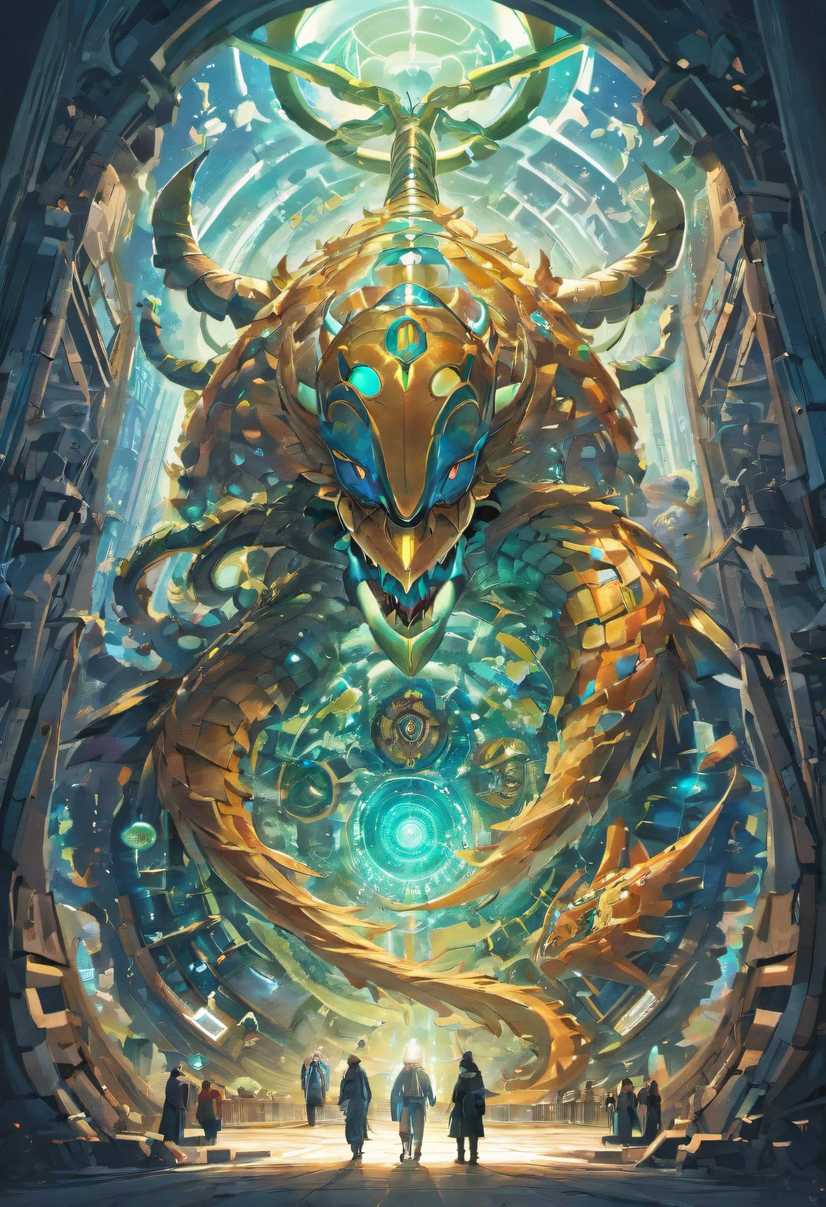 a biomechanical giant dragon-turtle with a futuristic village replacing his mechanical shell, a lot of cogs and wheel mechanism,organic meets mechanical, alien, detailed, H.R. Giger and Terry Pratchett inspired, bloody evolution, blue, red and Siena natural molecular viscera,some portals leading to other worlds,full body dynamic pose;dynamic lighting,high quality,perfect proportion,Double exposure, complex background,a lot of different portal leading to others worlds,ultra highly detailed, triadic color, by Rob Woodcox, Alexey Menschikov, Nicolas Francoeur,M.C. Escher,Terry Moore,Art Nouveau,epic, mythical,spiral of infinity by Zaha Hadid,sureal,high quality,32k, effervescent atmosphere,intricated details