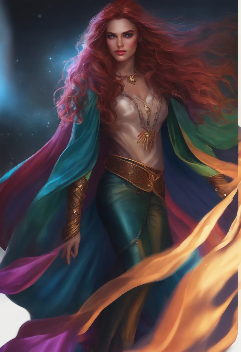 drak,Flashy clothes,full bodyesbian,Long hair,