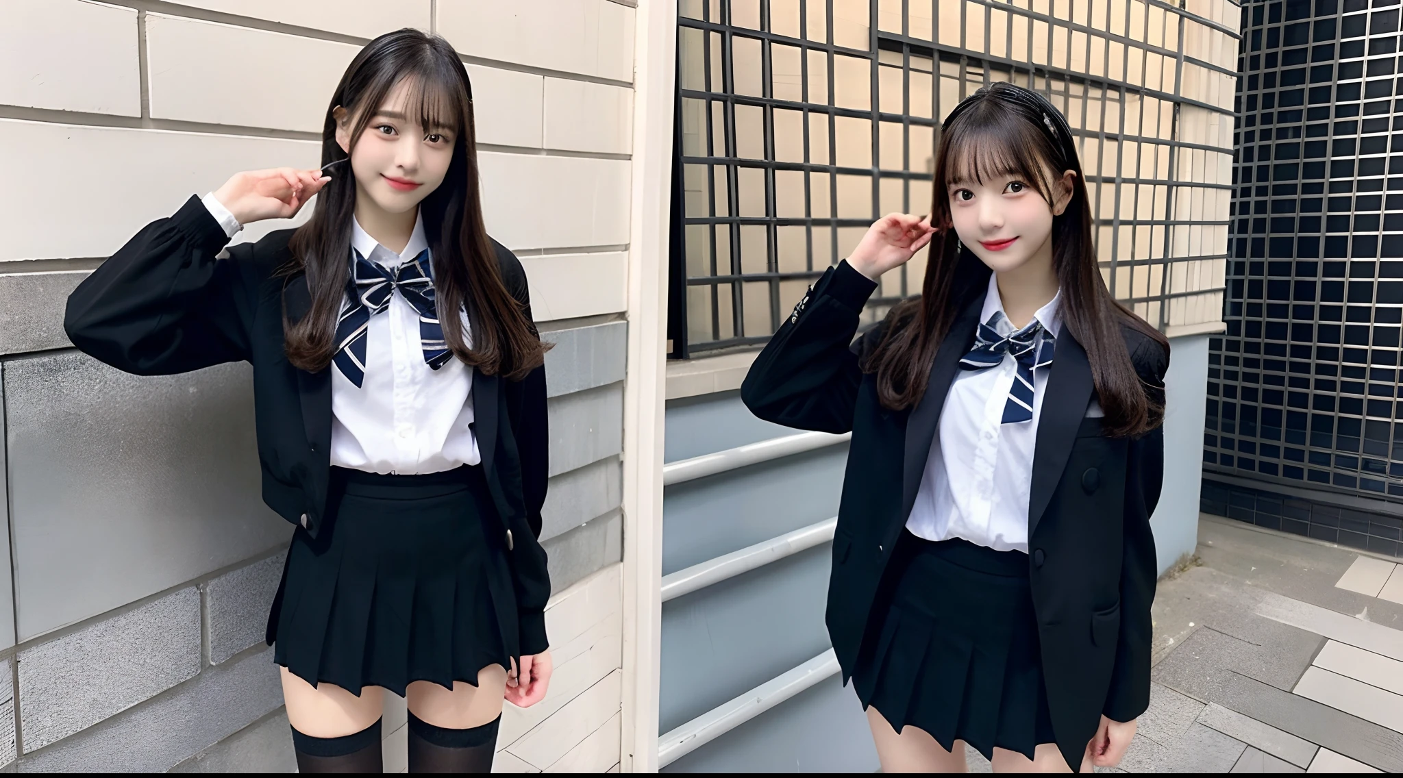 18-year-old high school girl in black miniskirt