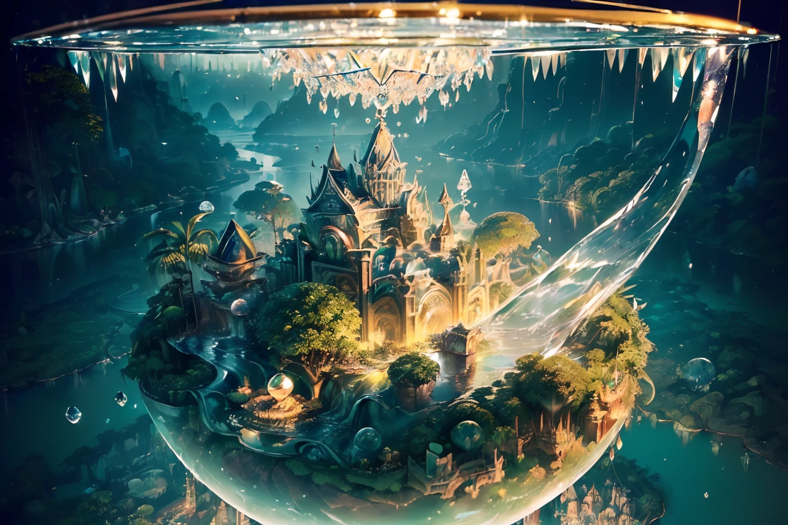 (((stunning illustration of jungle landscapes and cityscape built on water with river:1.3))), (((pop dream world city))), (cinematic still and angle:1.3), (sit on the jungle of single absurdly adorable wolf cub:1.3), (((Immerse yourself in the breathtaking world:1.2))), (creating a sense of wonder and beautiful:1.2). surrounded by the magical and pop waters. (((The cityscape is a perfect harmony of beauty and technology))), (((with intricately detailed absurdly adorable floating water ball in the crystal clear glow:1.3))). the shading and resolution of this artwork is truly unparalleled, making it a masterpiece of shadow art, (((with every minute detail carefully crafted to perfection:1.3))), artwork is truly unmatched, stunning visuals, miracles and blessings, (in every stroke and shadow carefully crafted:1.2), (extremely insane detail quality:1.3), (inclusive details, intricate details, extremely insane detail, exquisite detail, insane details, true masterpiece:1.3),
