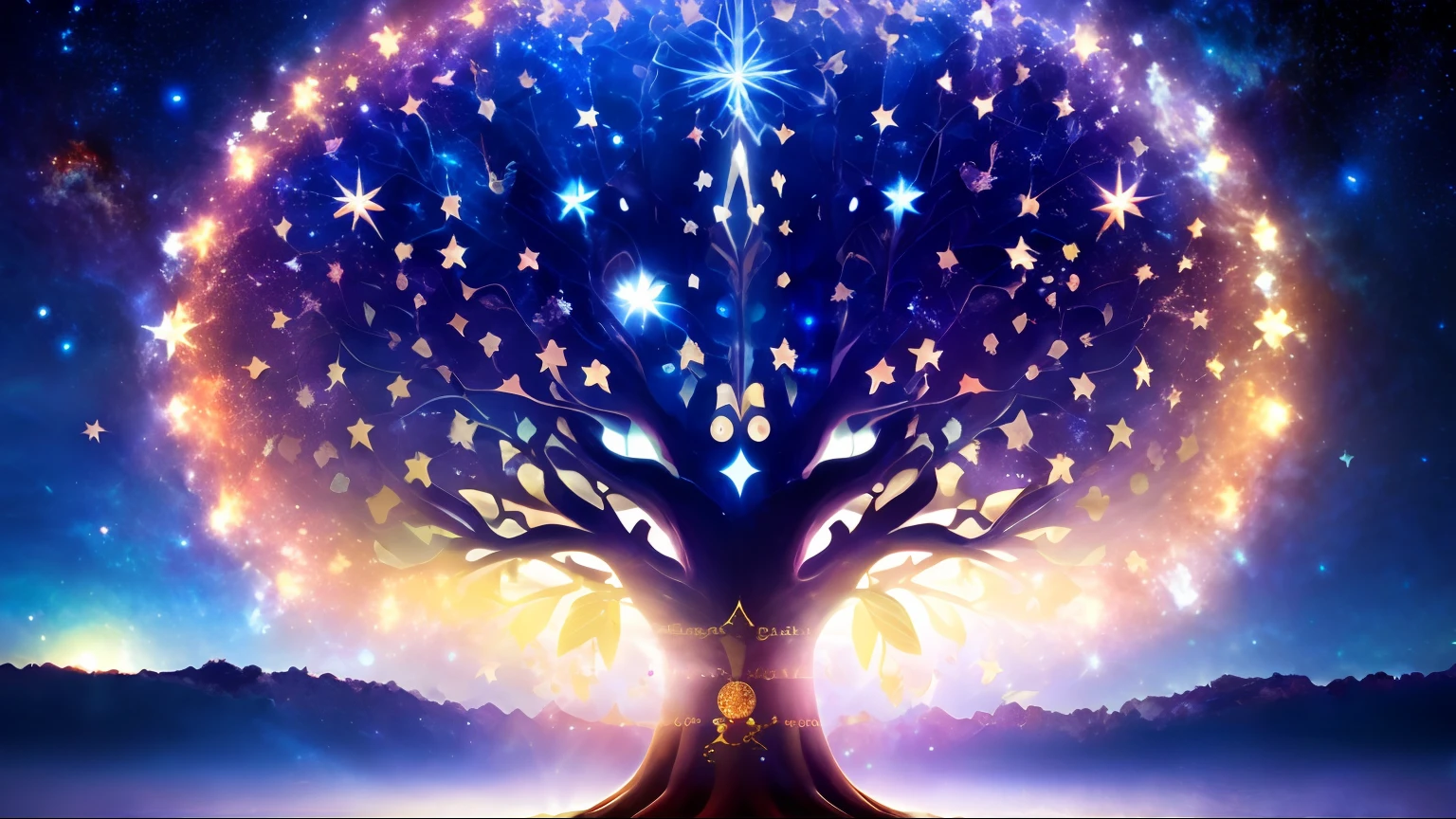 Piano, galaxia ((magical) tree of life), (night sky), (stars), artwork, (space dust), (nebula), concept art, high definition, high detail, intricate, (masterpiece: 1.2), (best quality: 1.2)