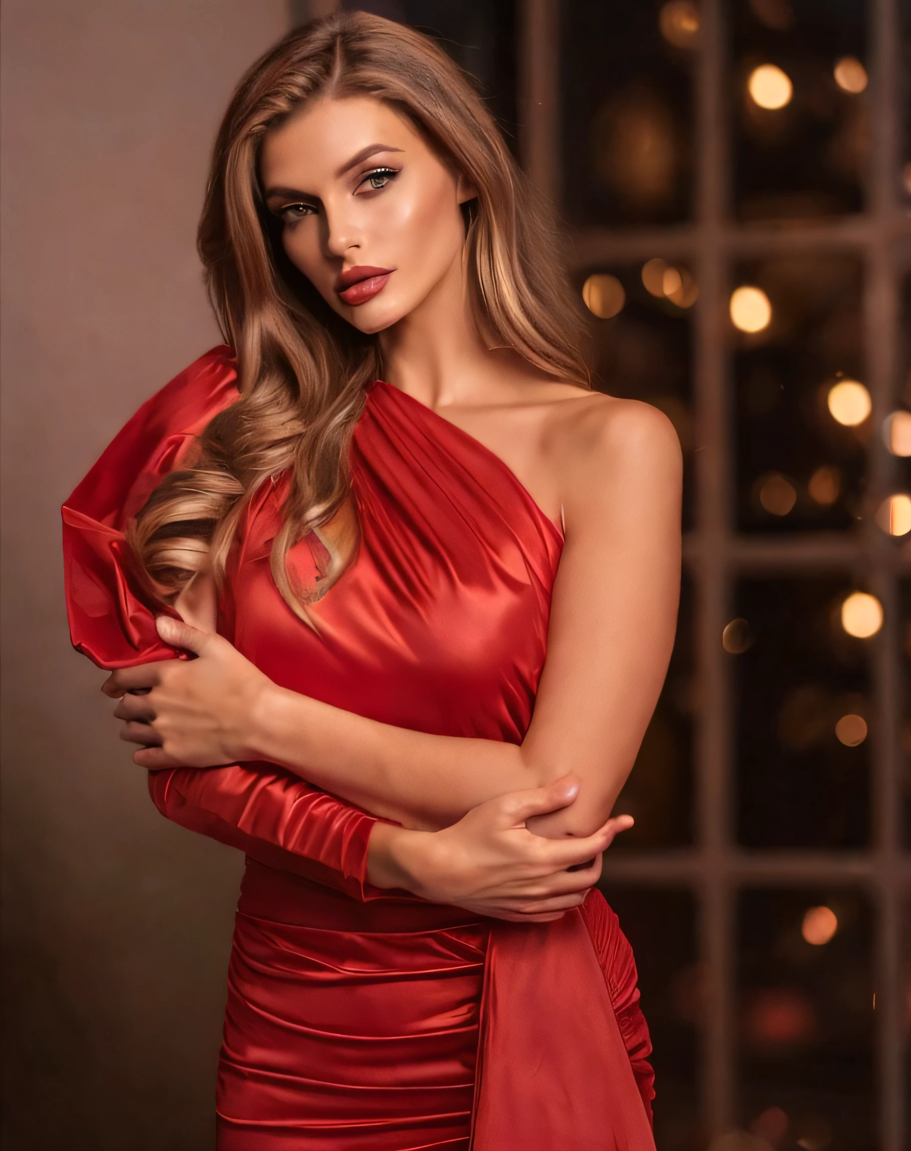 a woman in a red dress posing for a picture, angelina stroganova, anna nikonova aka newmilky, sexy red dress, aleksandra waliszewska, dasha taran, olga buzova, yelena belova, viktoria gavrilenko, anastasia ovchinnikova, red dress, in a red dress, ekaterina