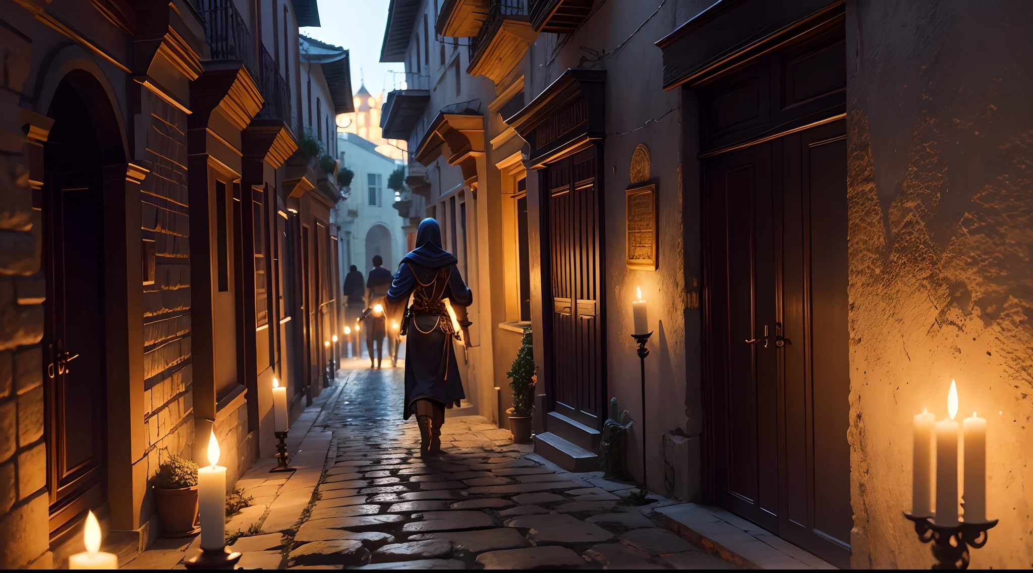 ancient Greece, thief from Athens, dimly lit narrow streets, moonlight casting shadows, intricate patterns on cobblestone, stolen treasures, cloak and dagger, stealthy footsteps, ancient ruins in the background, flickering torches, suspenseful atmosphere, golden jewelry, ornate architecture, ancient Greek mythology, olive trees, stolen scrolls, secretive rendezvous, historical authenticity, dramatic storytelling, vibrant colors, mysterious aura