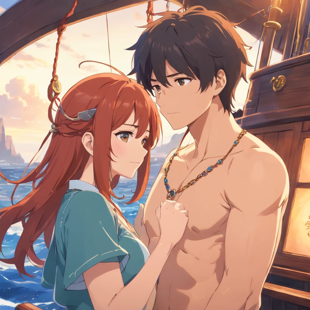 NSFW,((1man with 1woman,Having sex)),vaginal,SEX,Revealing clothes,portrait of emilyrudd, nami, a woman, redhead, short red hair, in a pirate ship, 鎖骨,Curvaceous, Disgusting face,full of sweat,Jewelry, Necklace, Show,Top image quality,masutepiece,Best Quality, (Perfect hands, Perfect Anatomy)